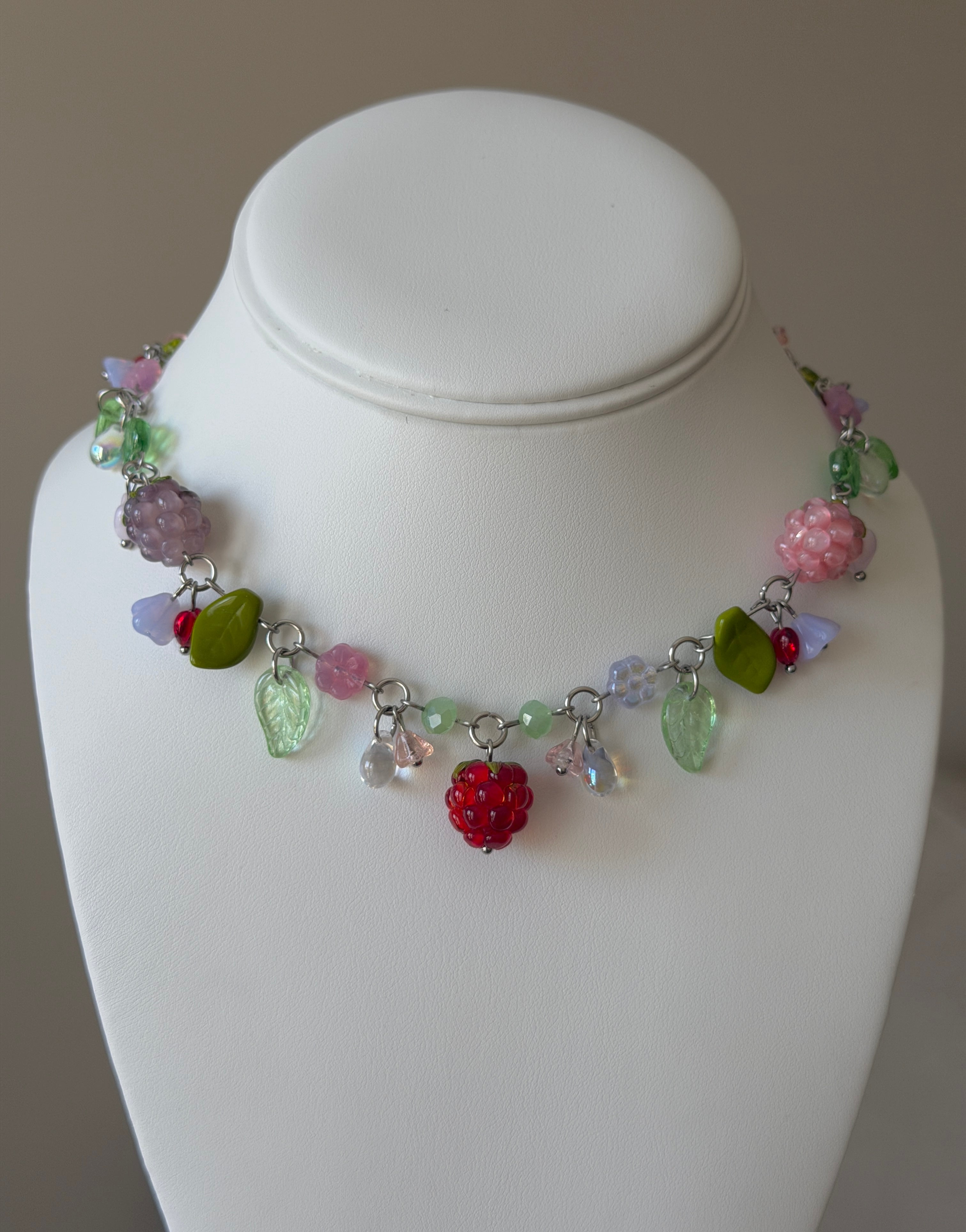 Raspberry Bloom Necklace