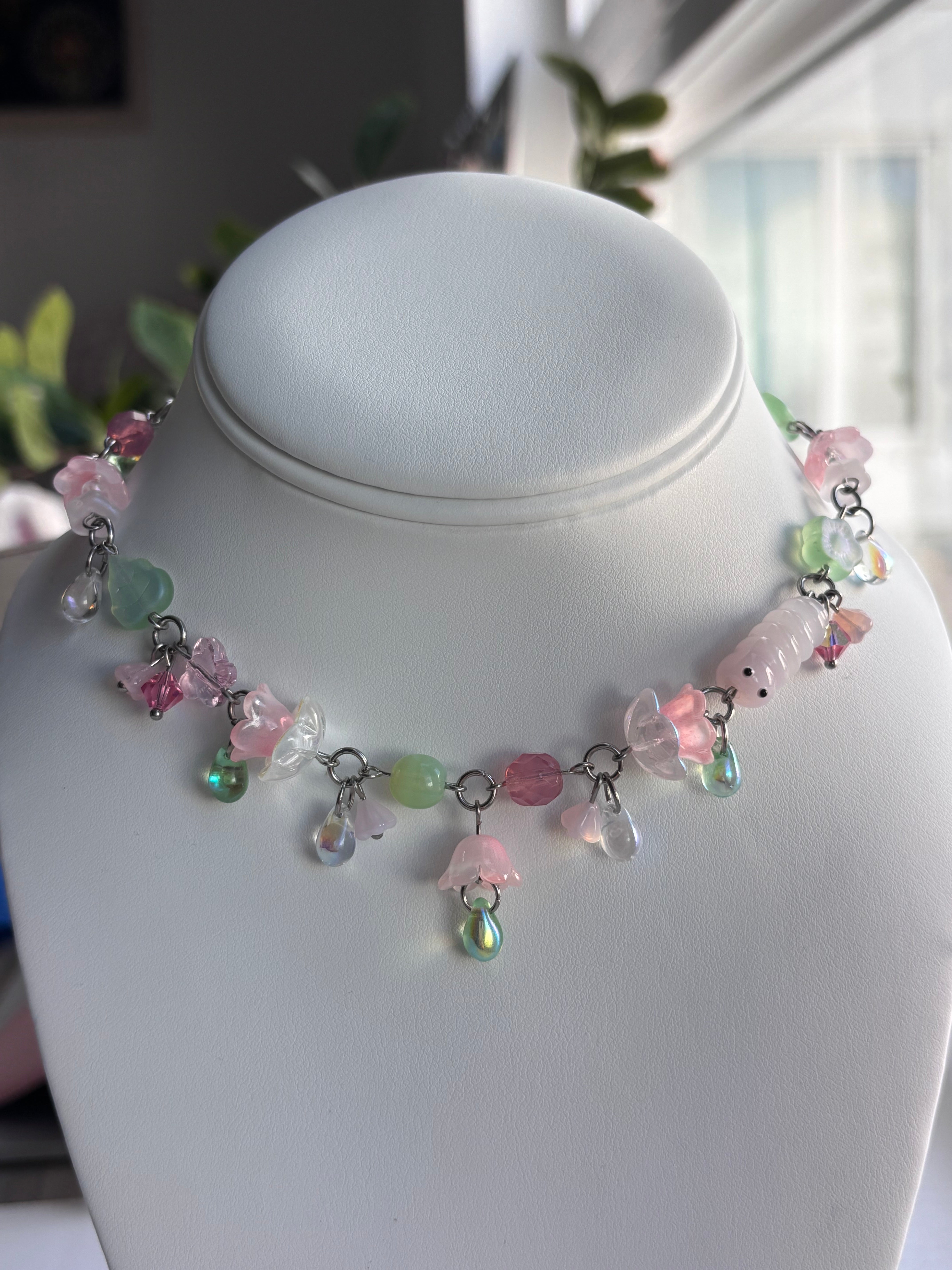 Rose Petals Caterpillar Necklace