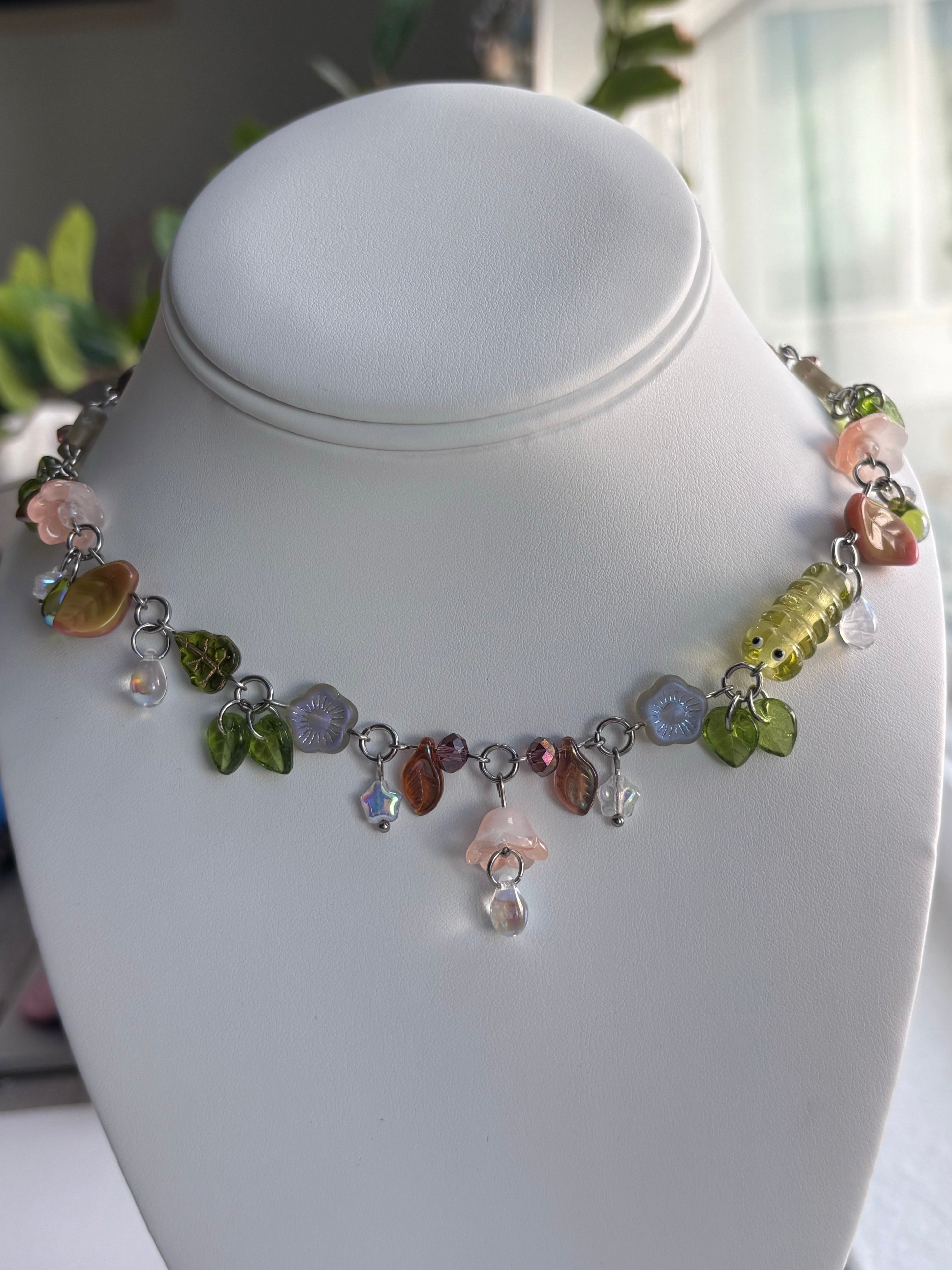 Autumn Bug Caterpillar Necklace