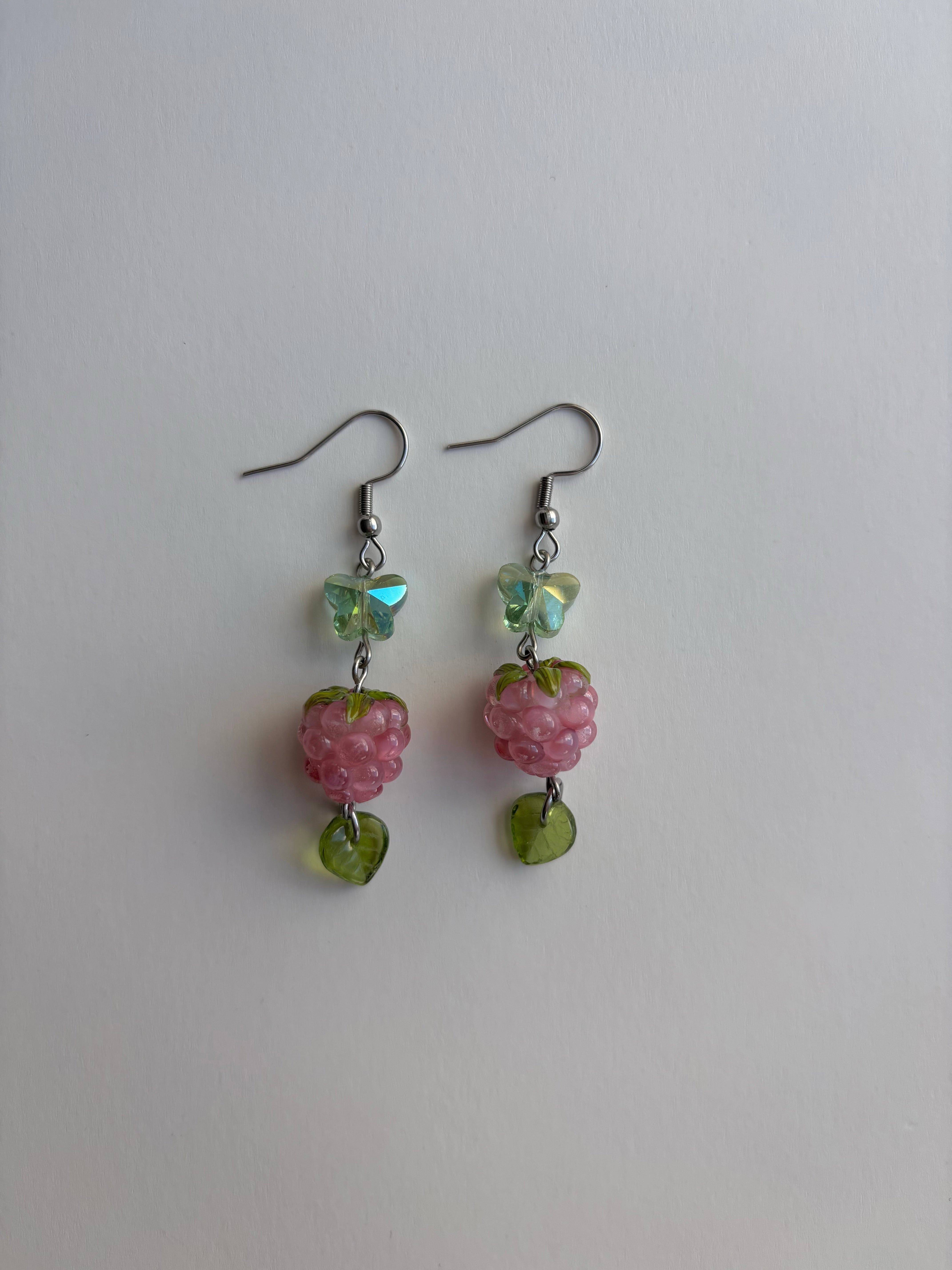 Pink Raspberry Earrings