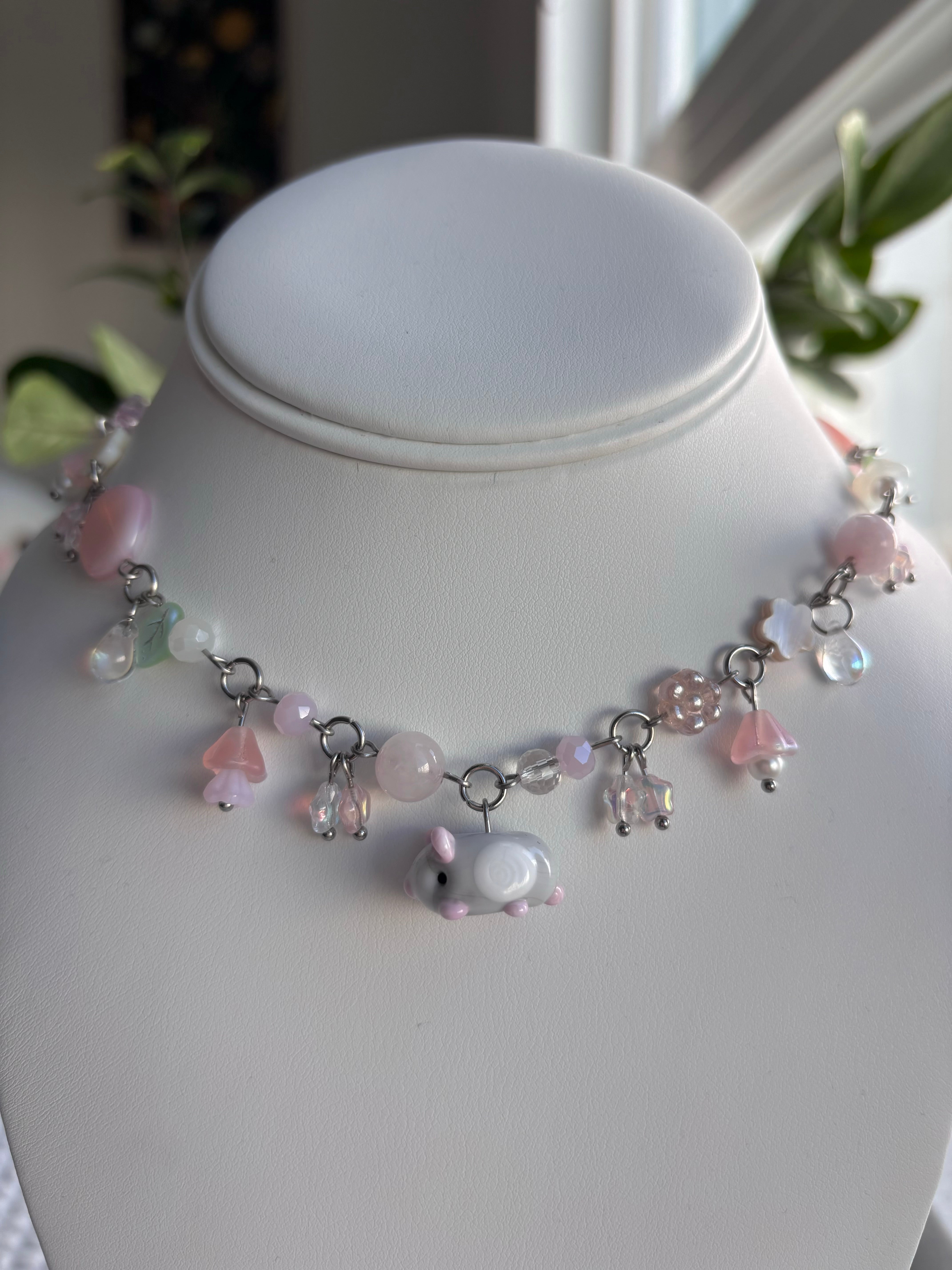 Cosmic Jellybean Hamster Necklace