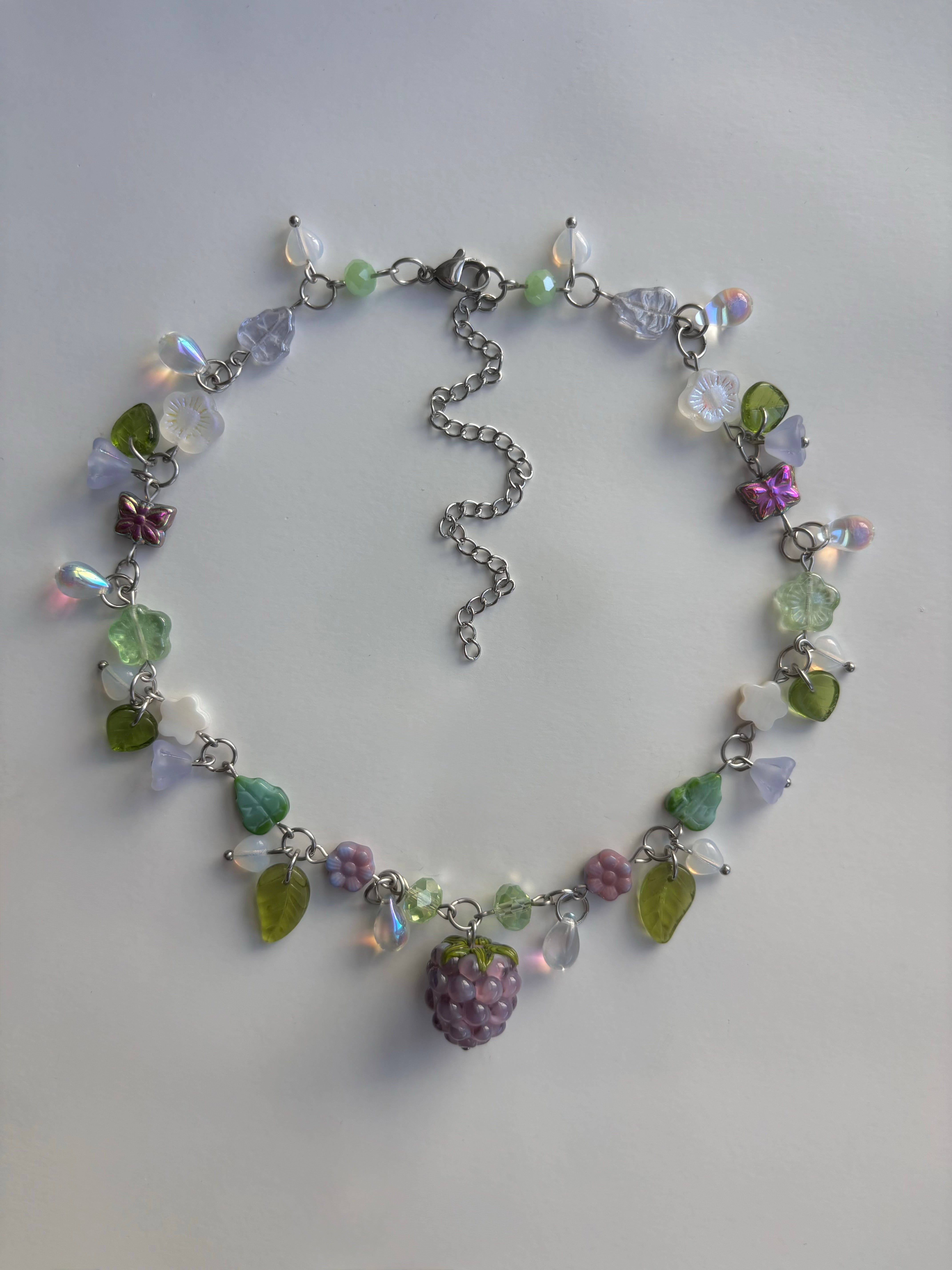 Lavender Raspberry Necklace