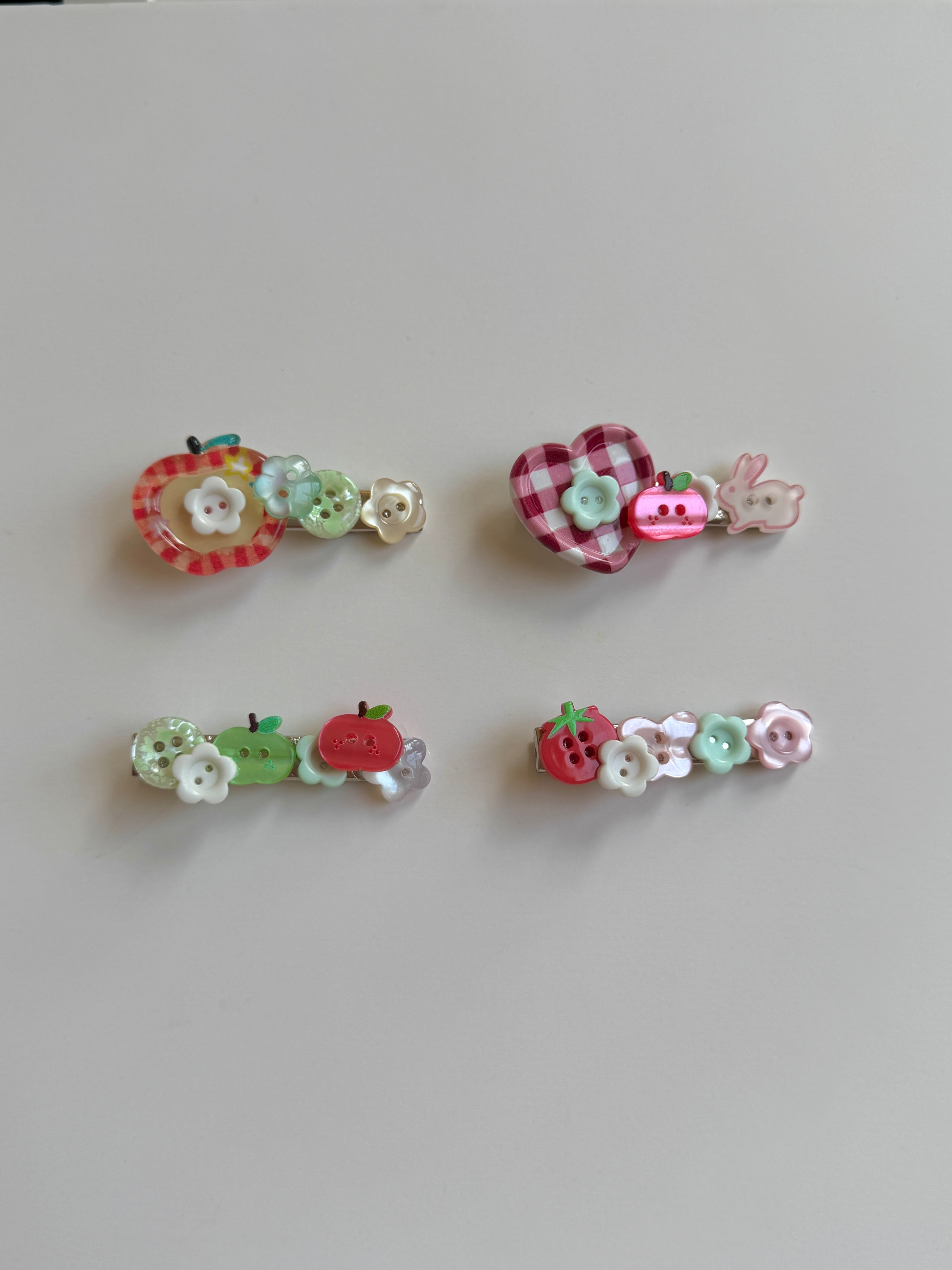 Fruit Button Hair Clips