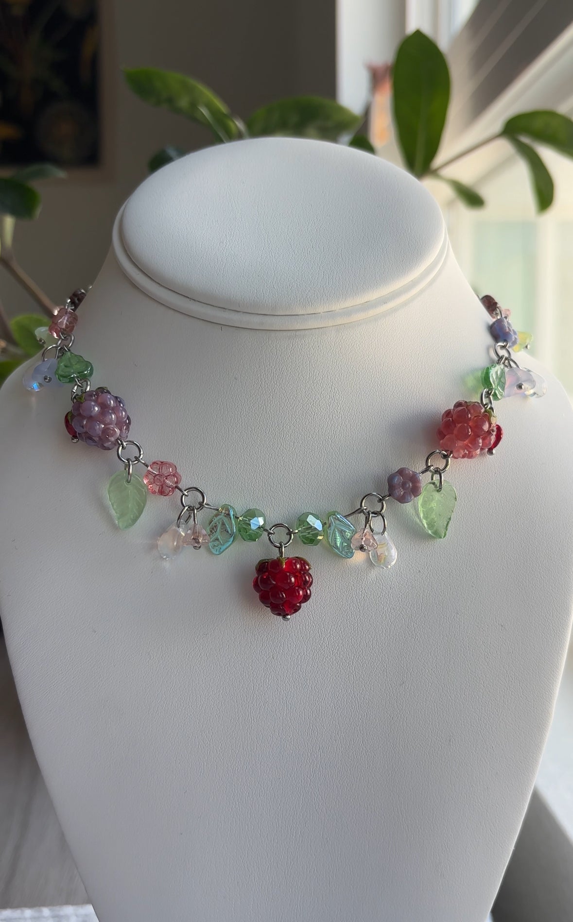 Raspberry Bloom Necklace