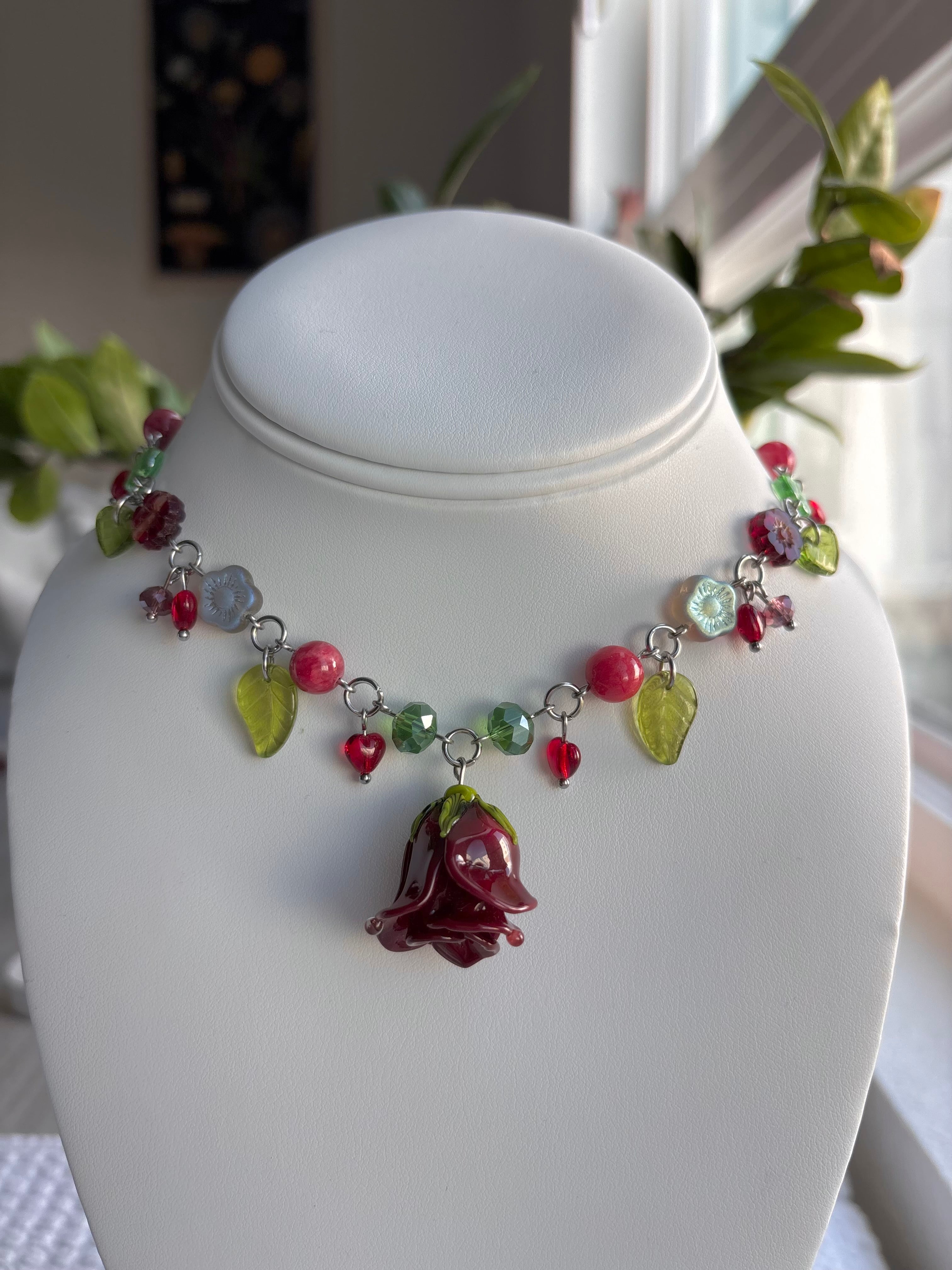 Red Rose Necklace