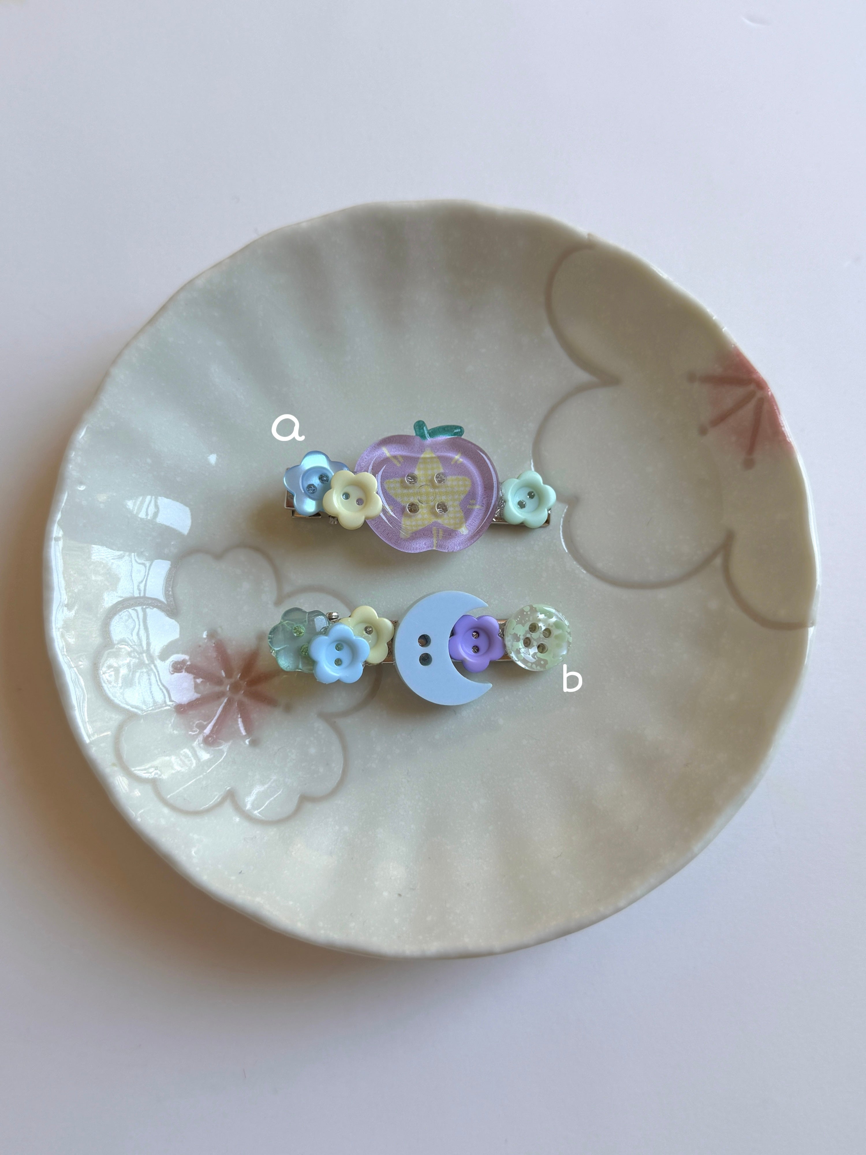 Confetti Button Hair Clips