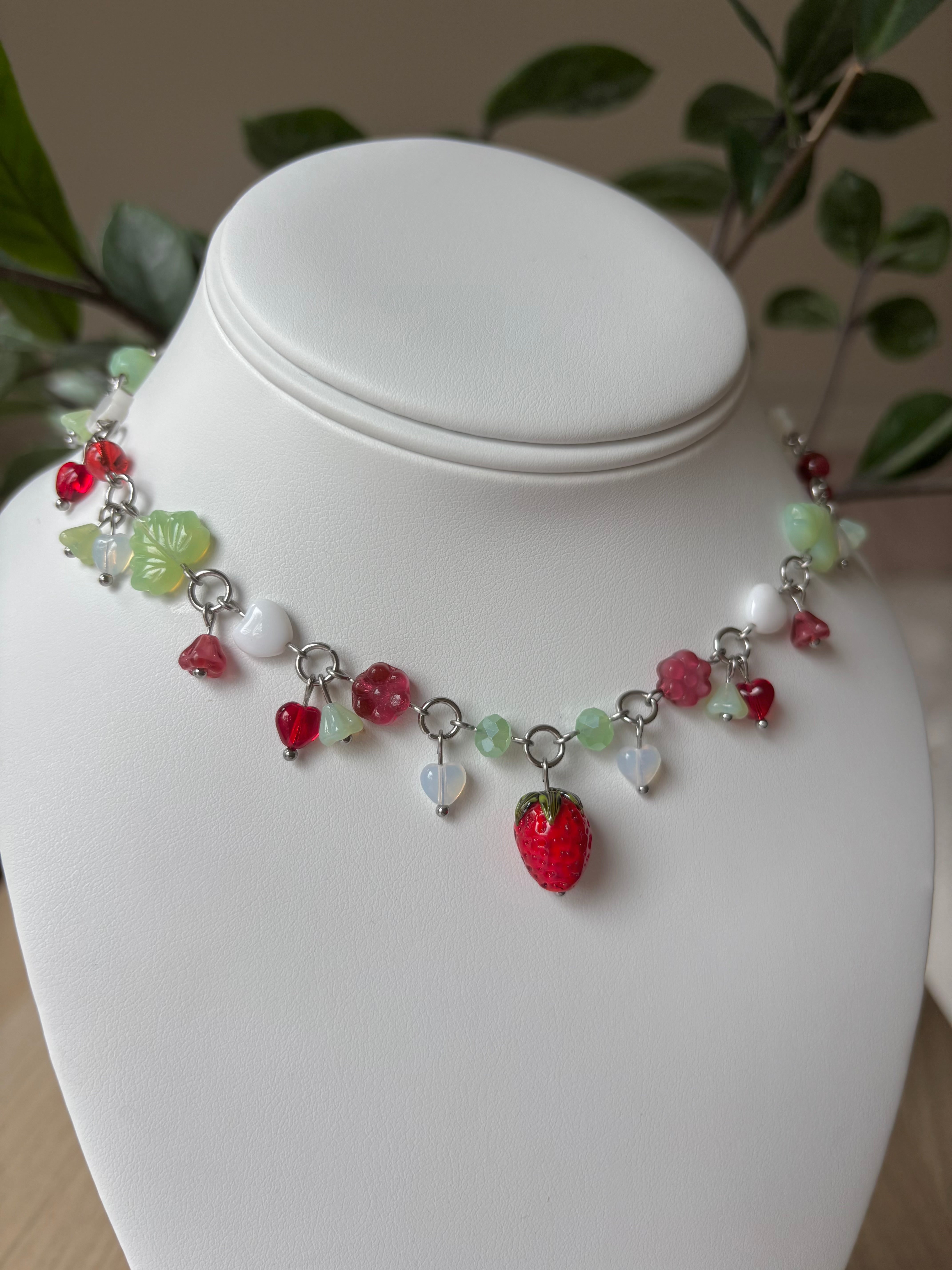 Strawberry Matcha Necklace