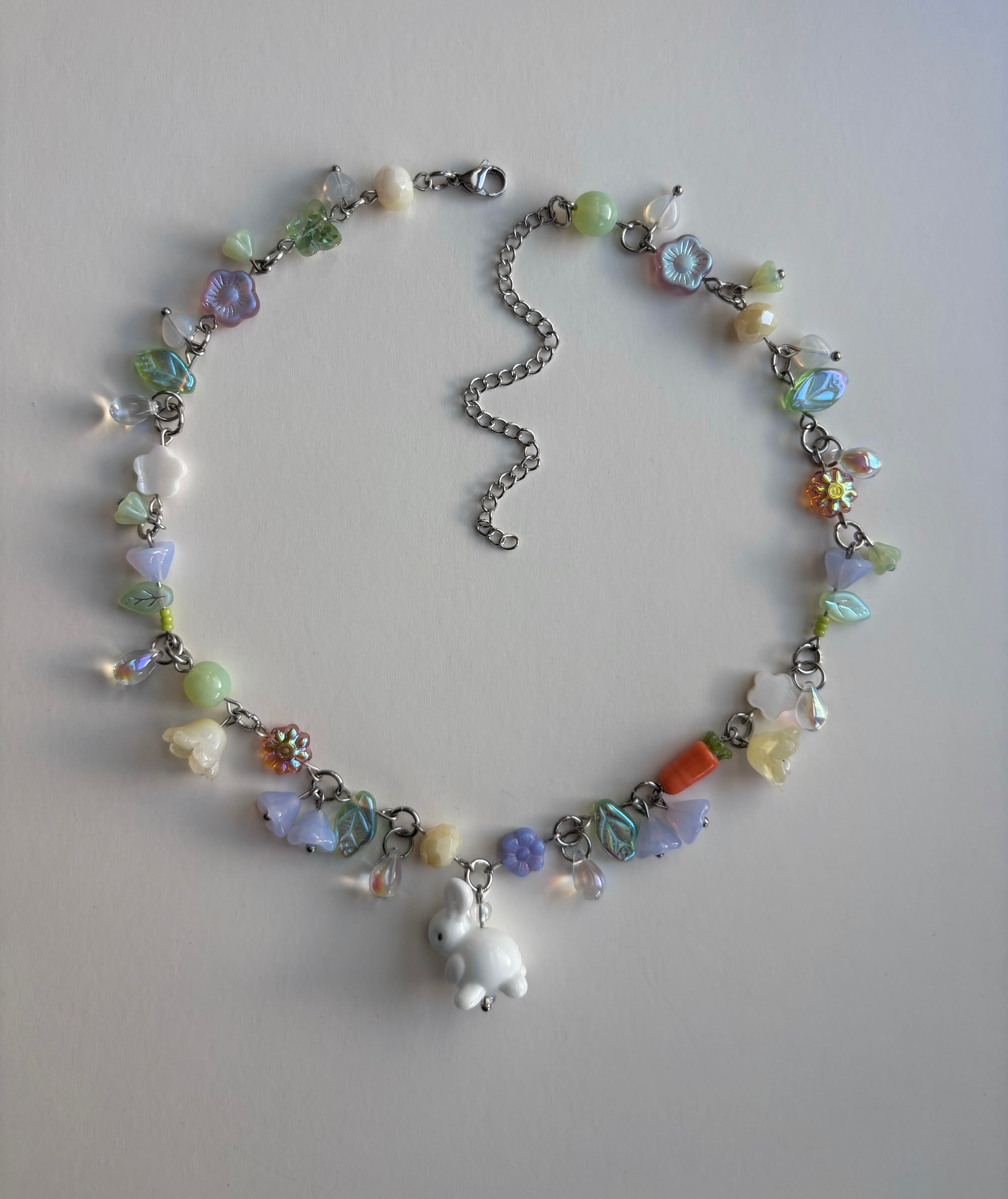 White Bunny Necklace