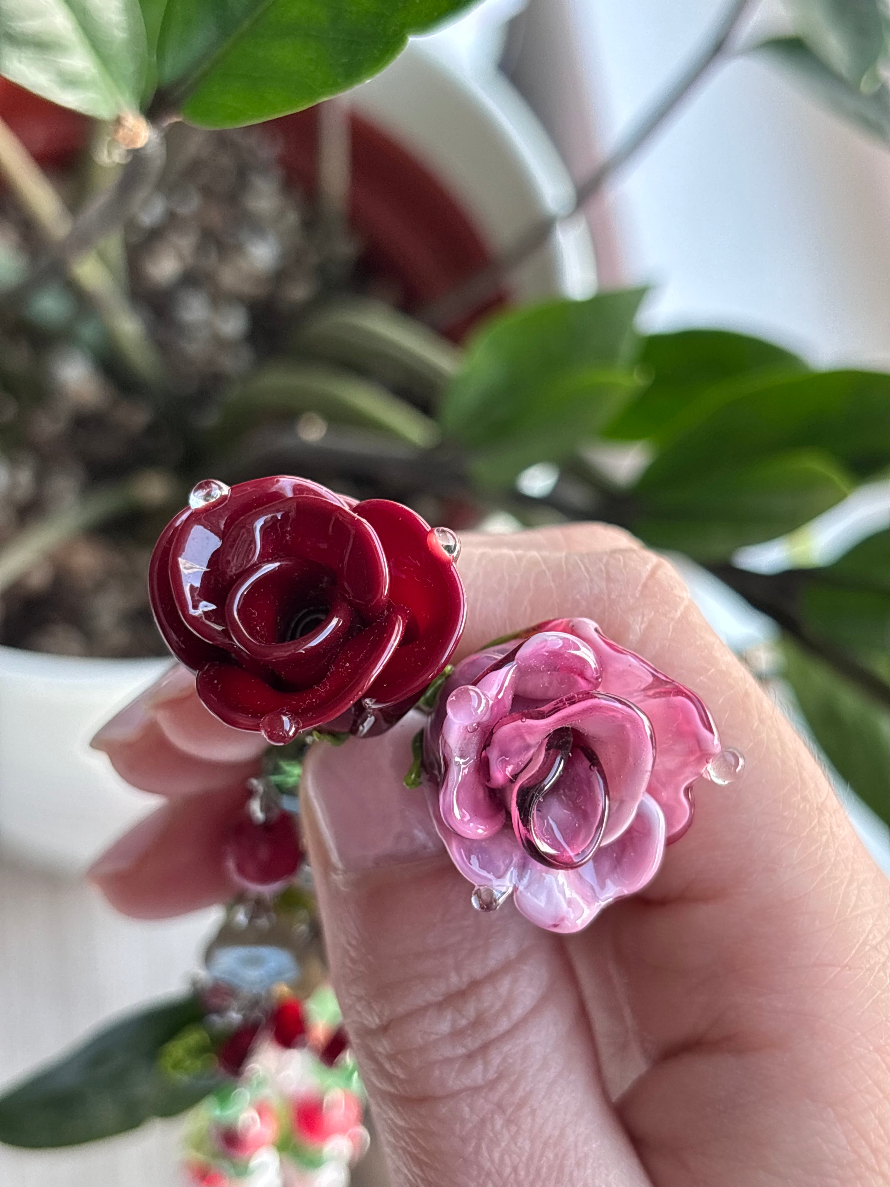 Pink Rose Necklace