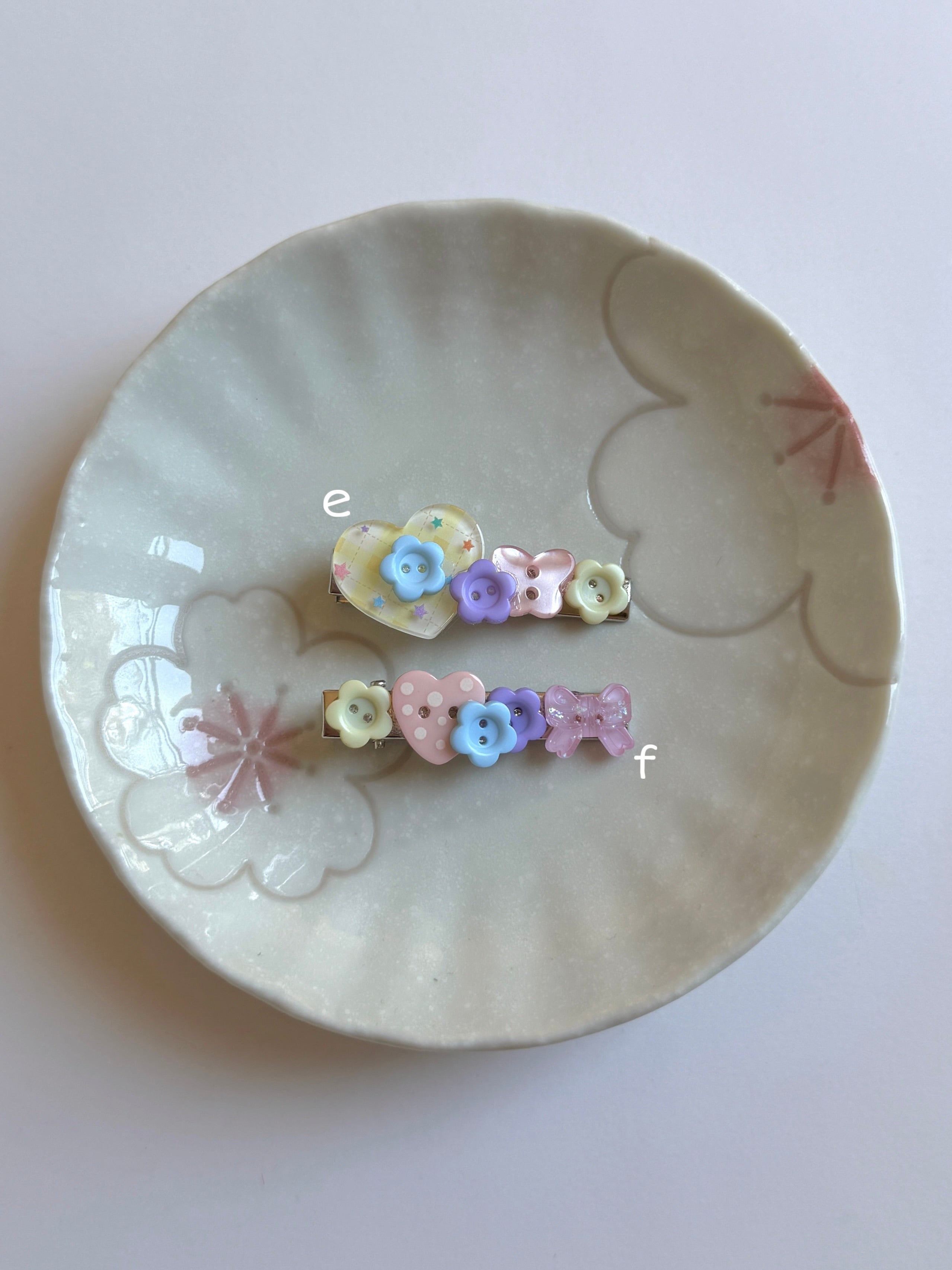 Confetti Button Hair Clips