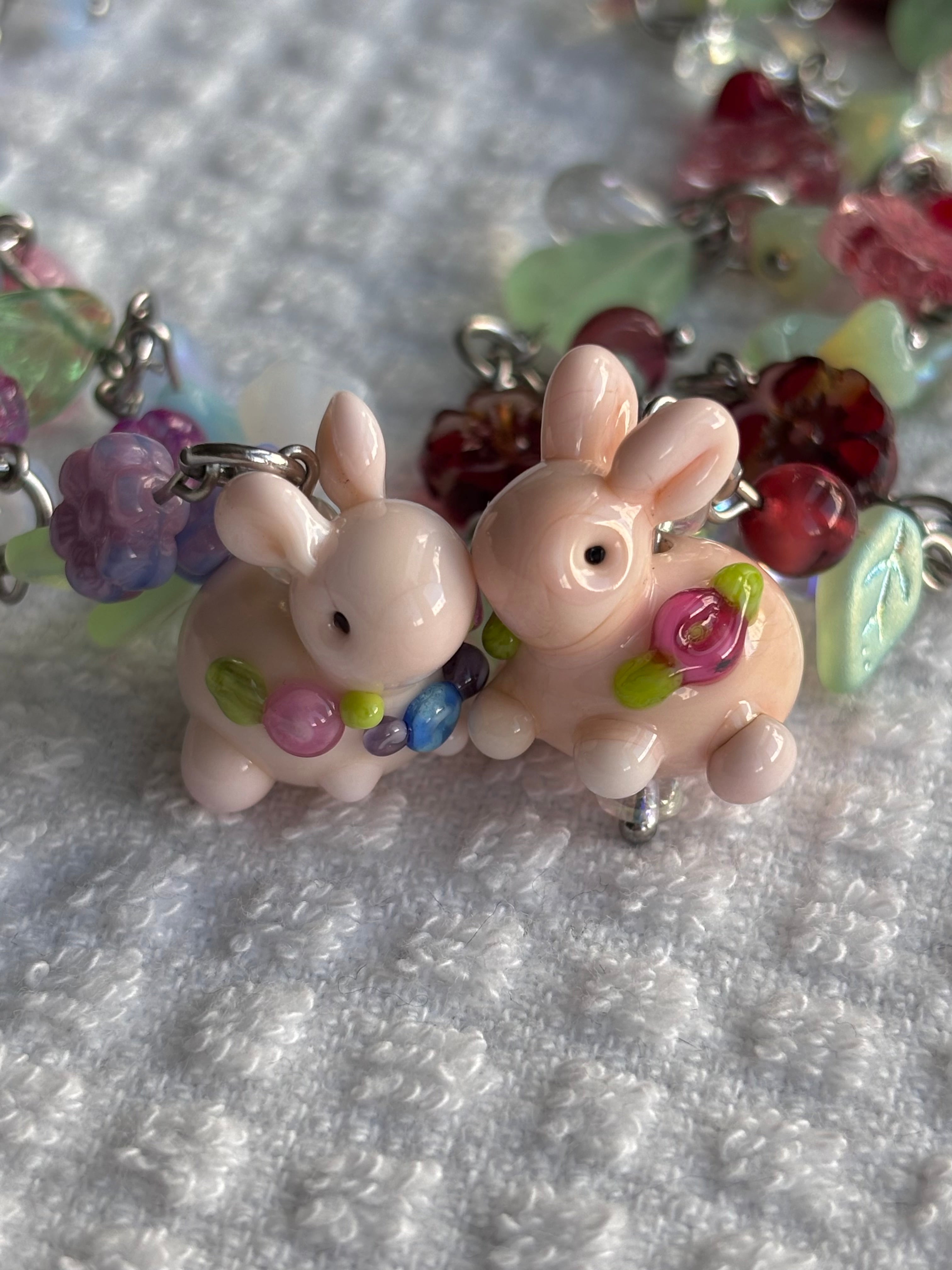 Rose Bunny Necklace