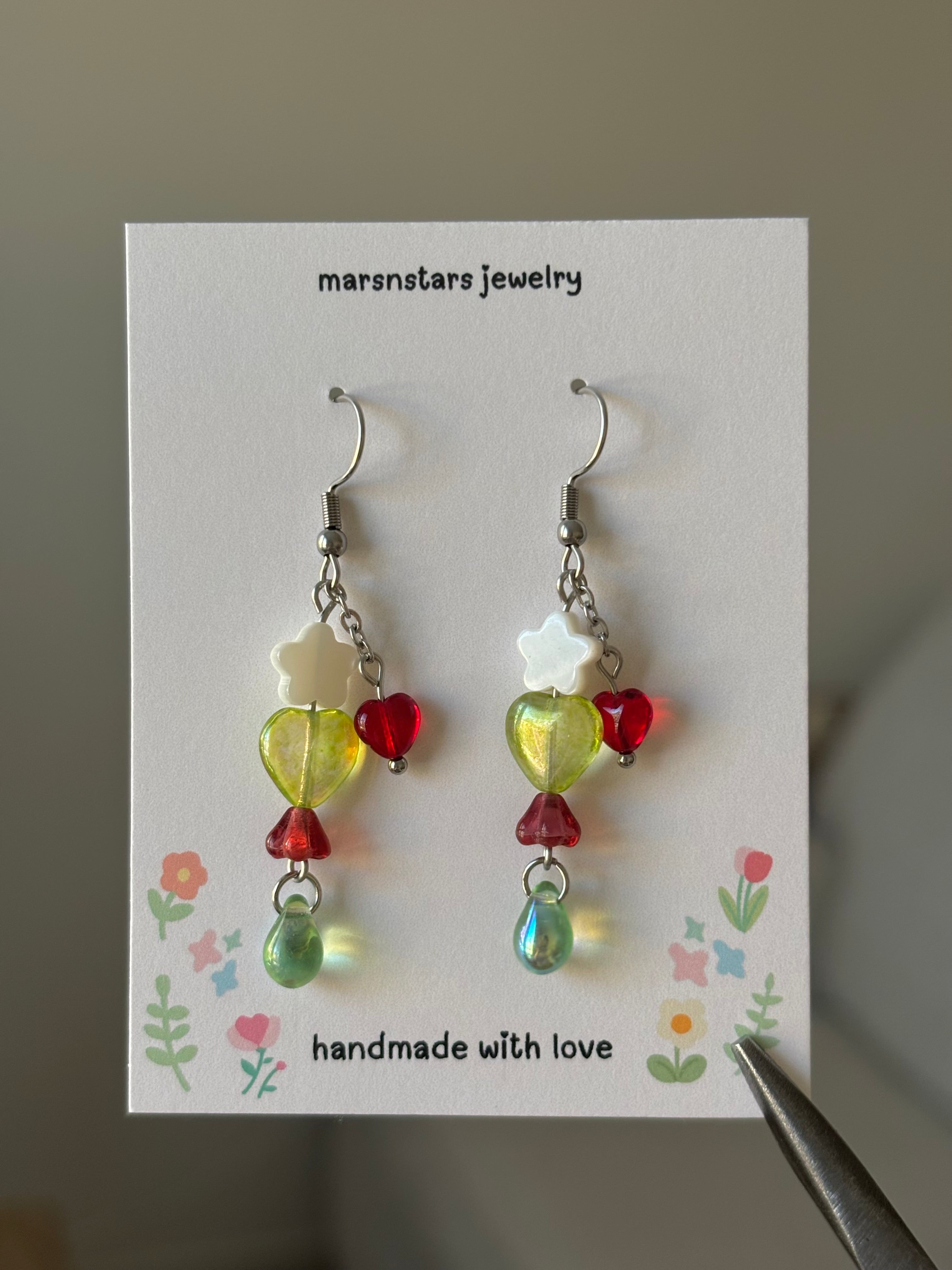 Strawberry Matcha Earrings