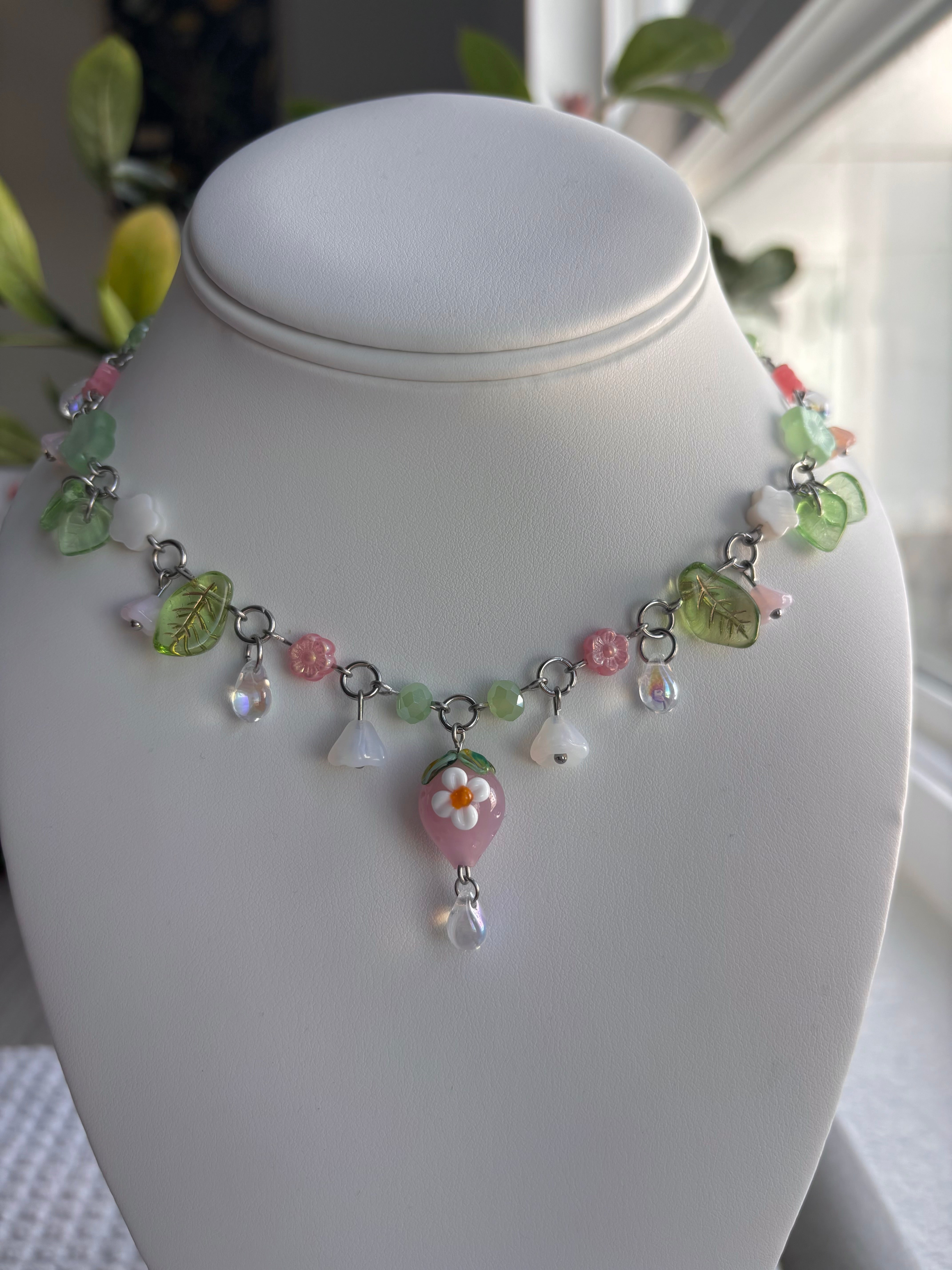 Pink Spring Berry Necklace
