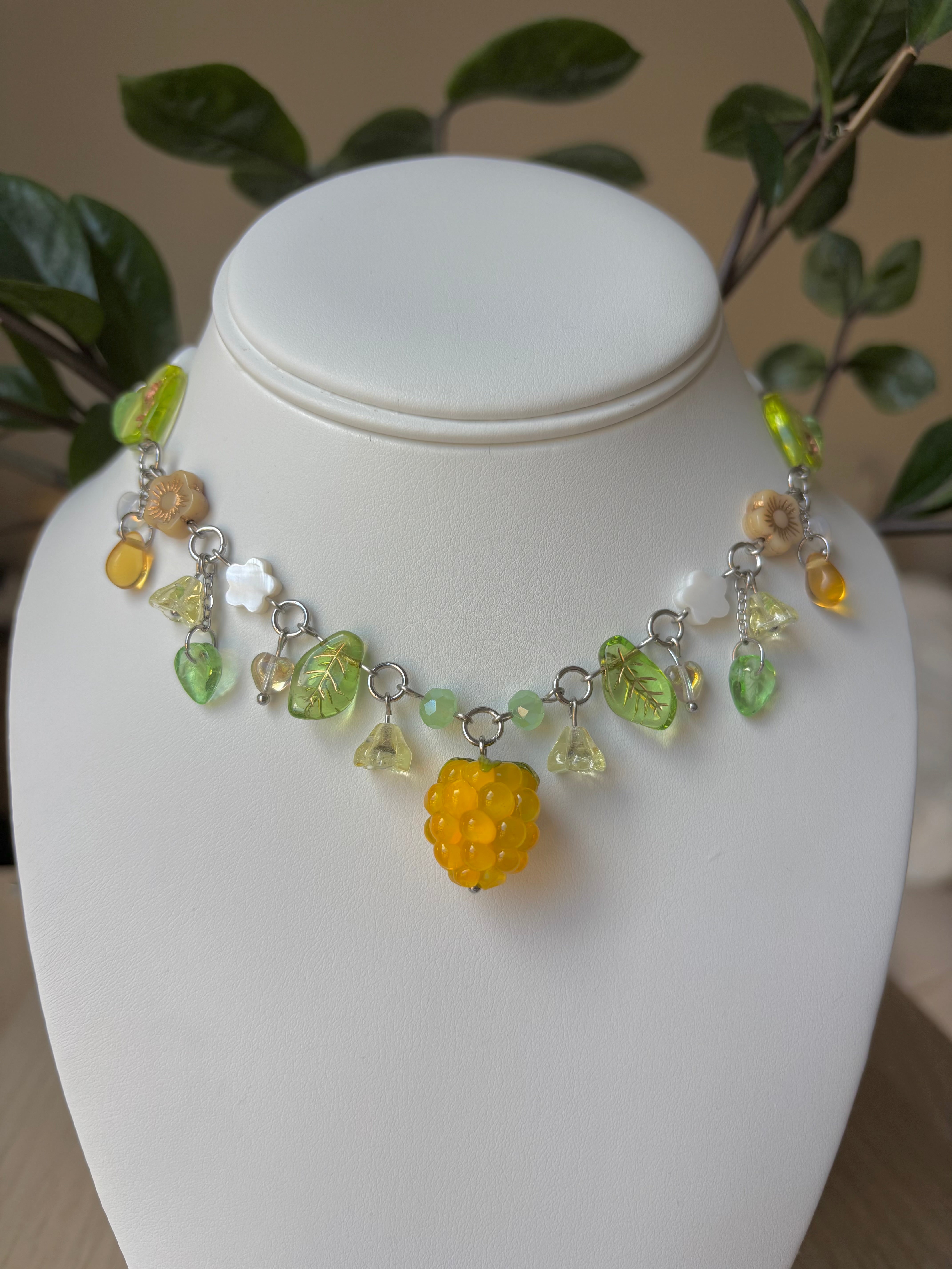 Golden Raspberry Necklace