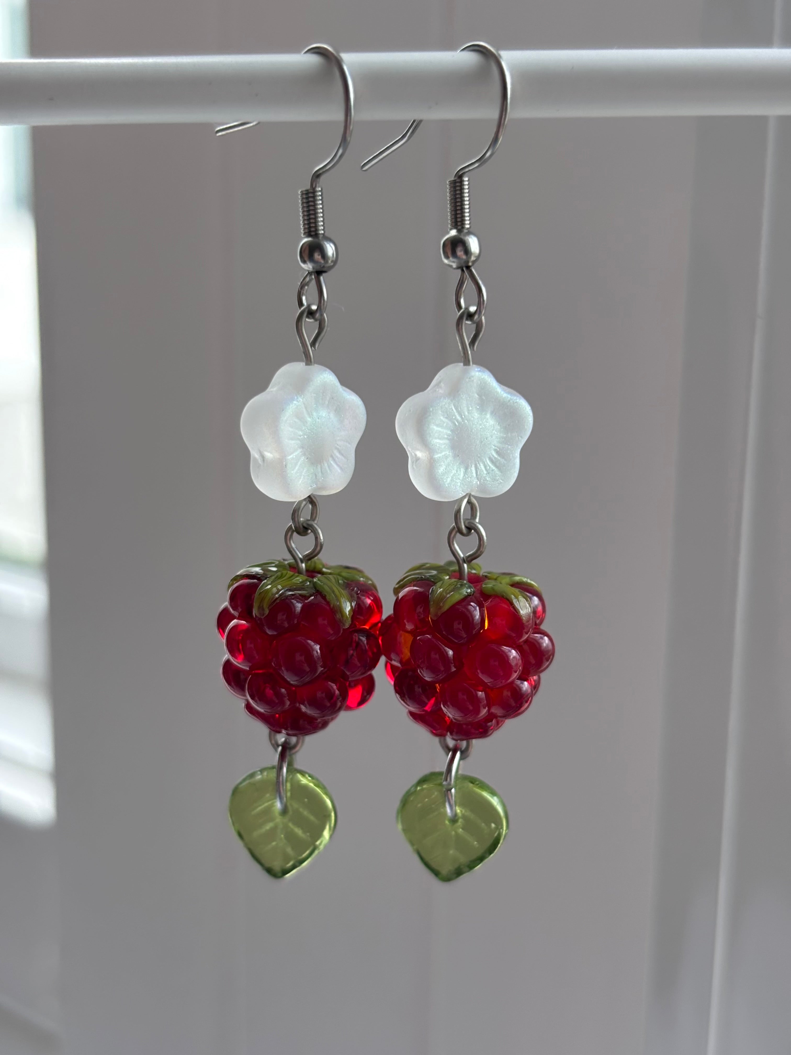 Red Raspberry Earrings