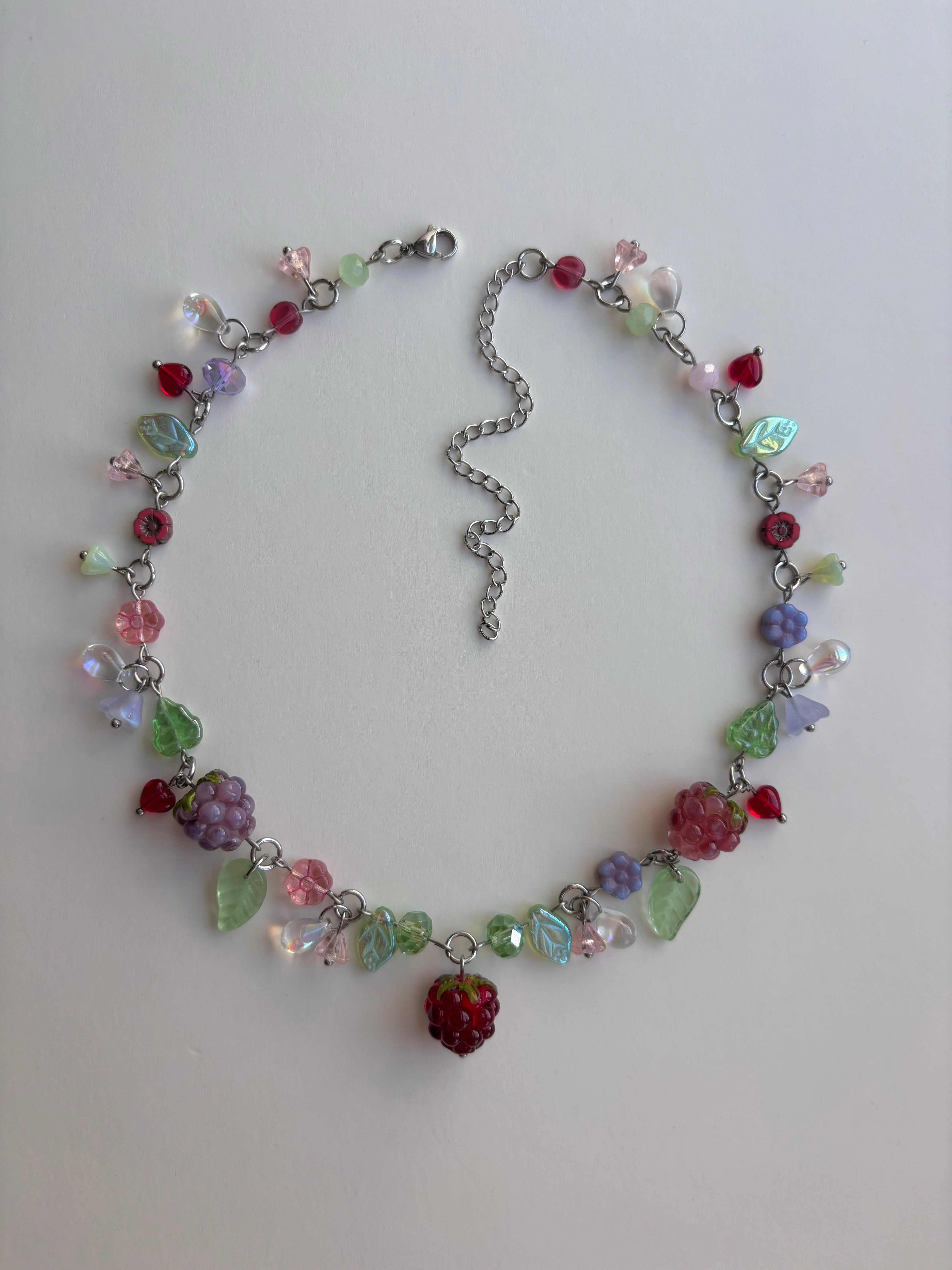 Raspberry Bloom Necklace