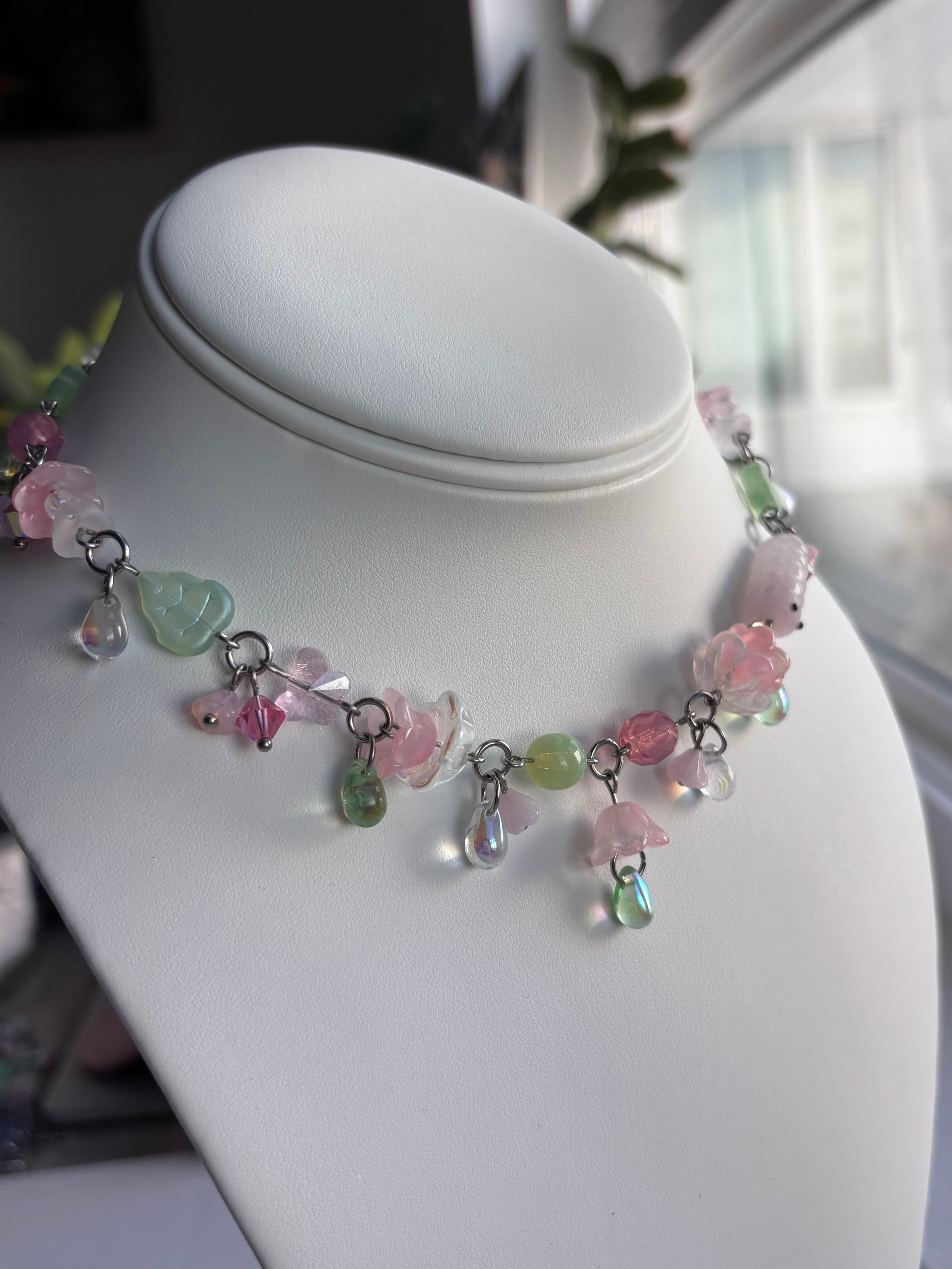 Rose Petals Caterpillar Necklace