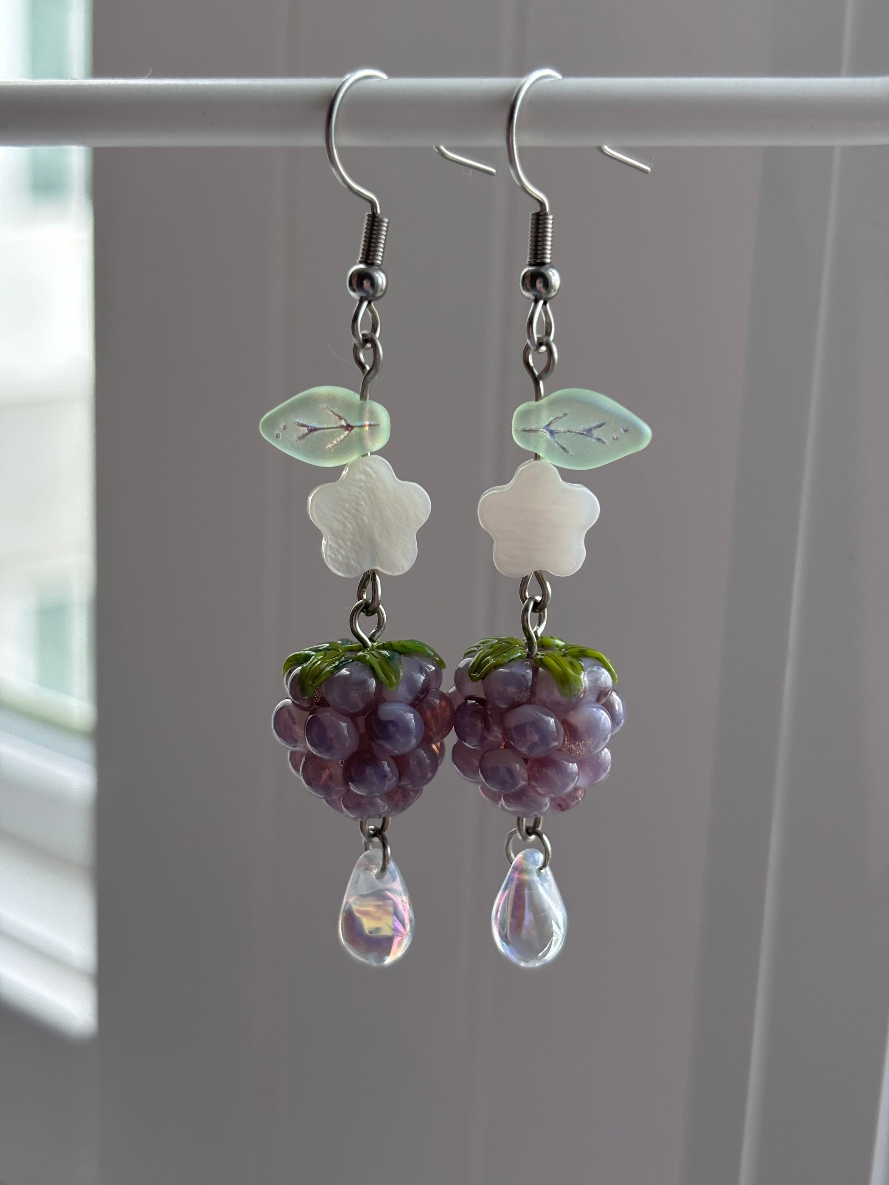 Lavender Raspberry Earrings