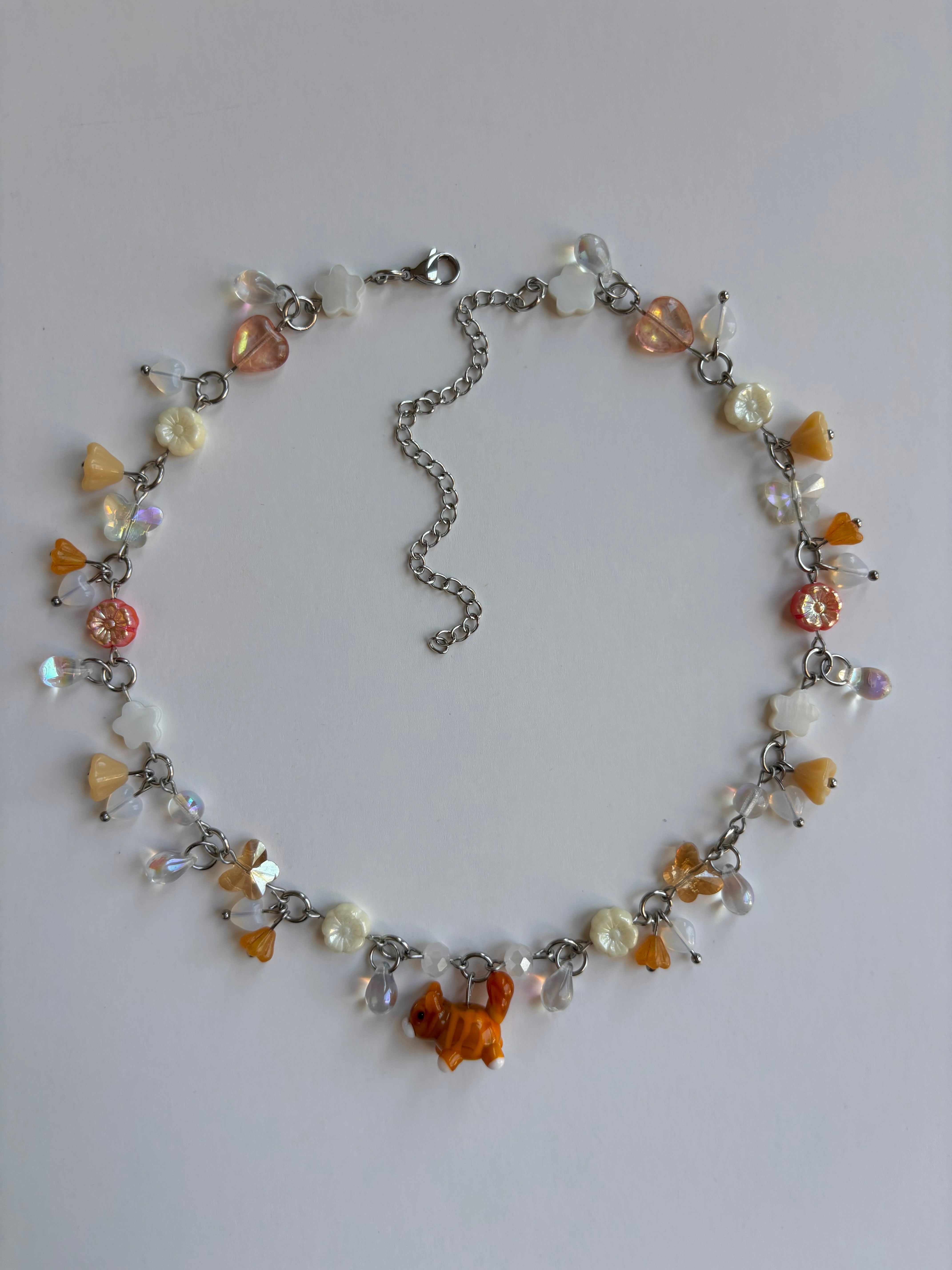 Orange Cat Necklace