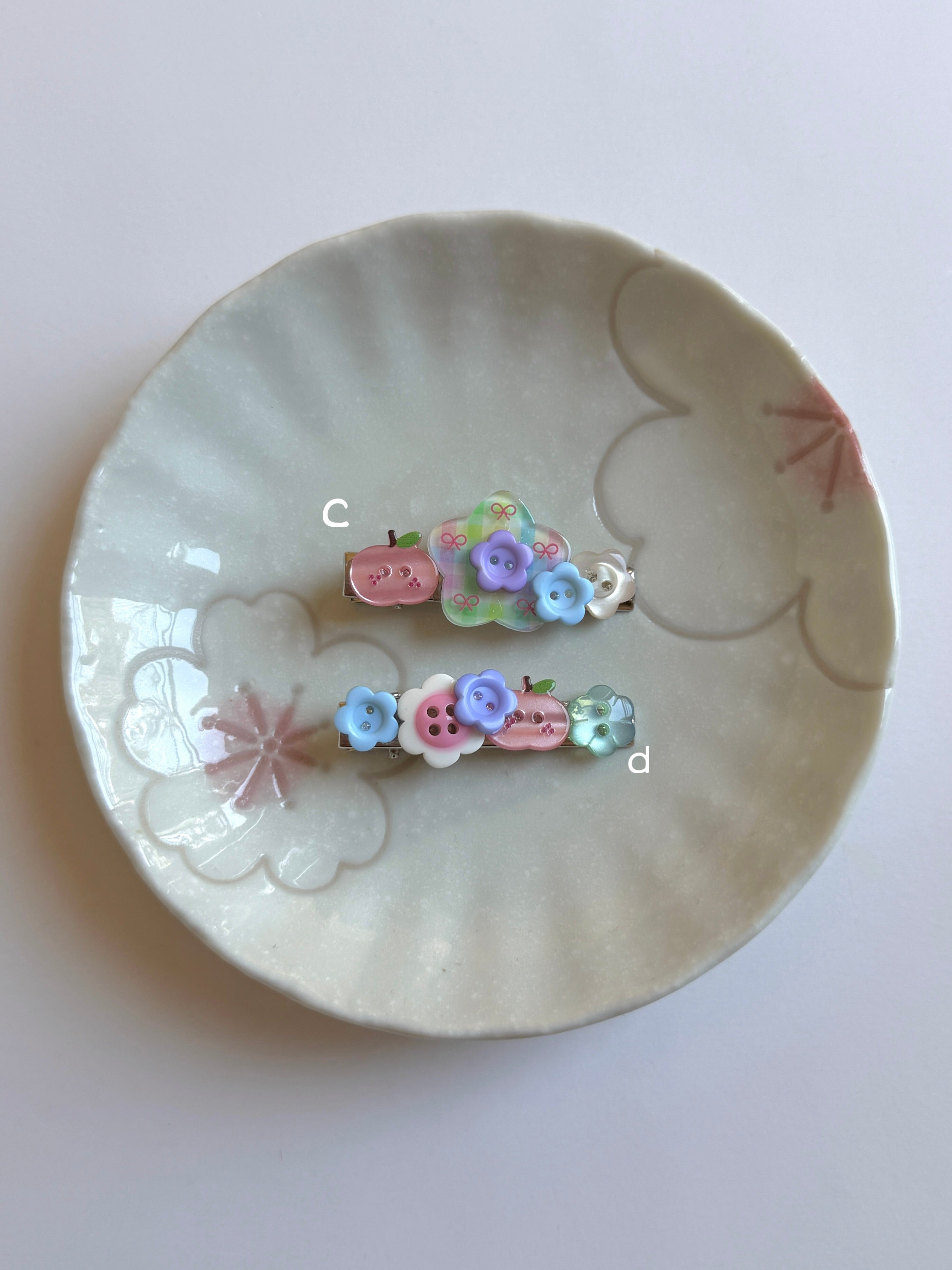 Confetti Button Hair Clips