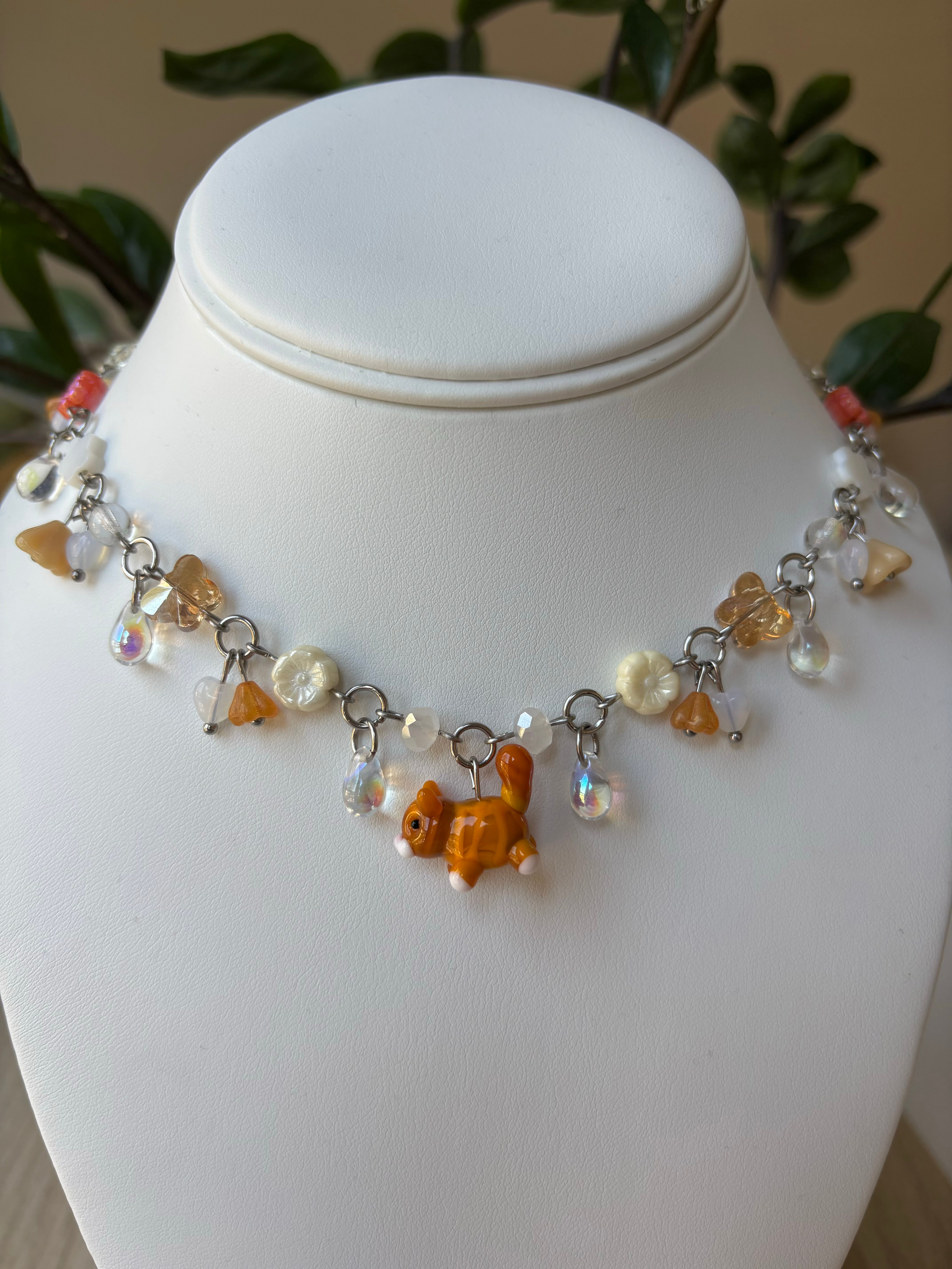 Orange Cat Necklace