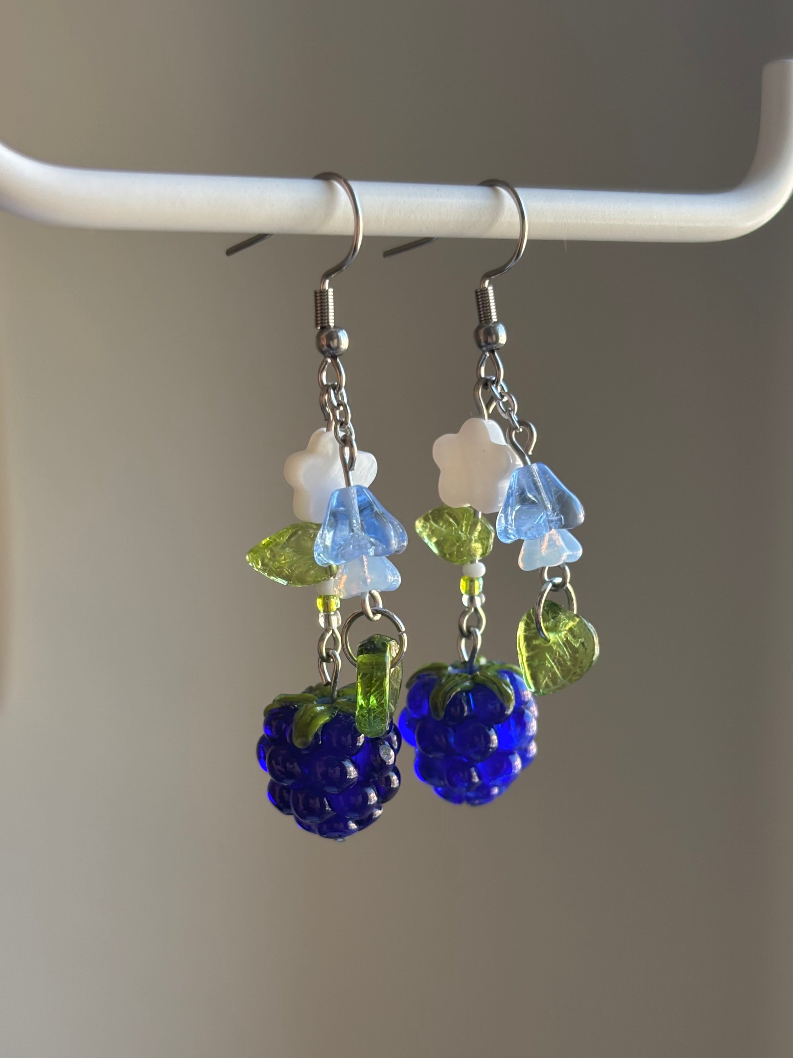 Blue Raspberry Earrings