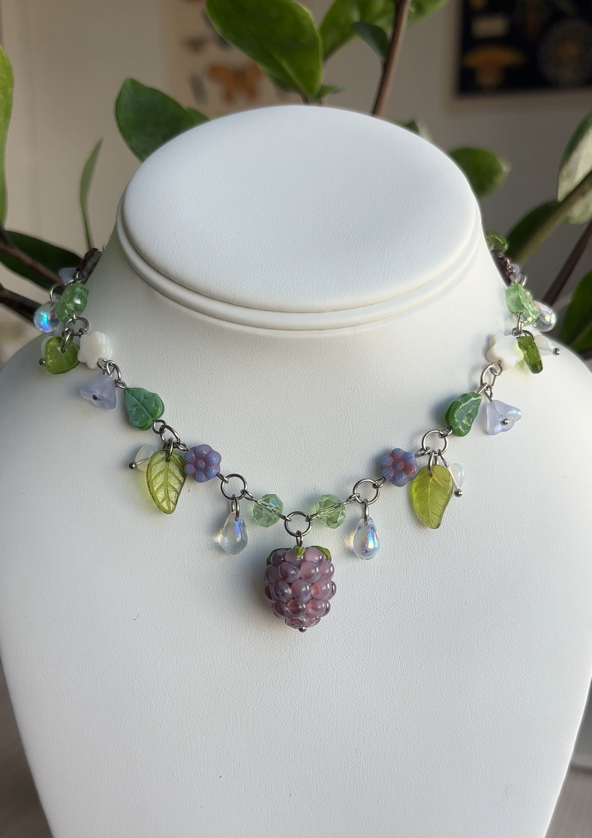 Lavender Raspberry Necklace