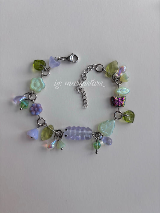 Lavender Meadow Caterpillar Bracelet