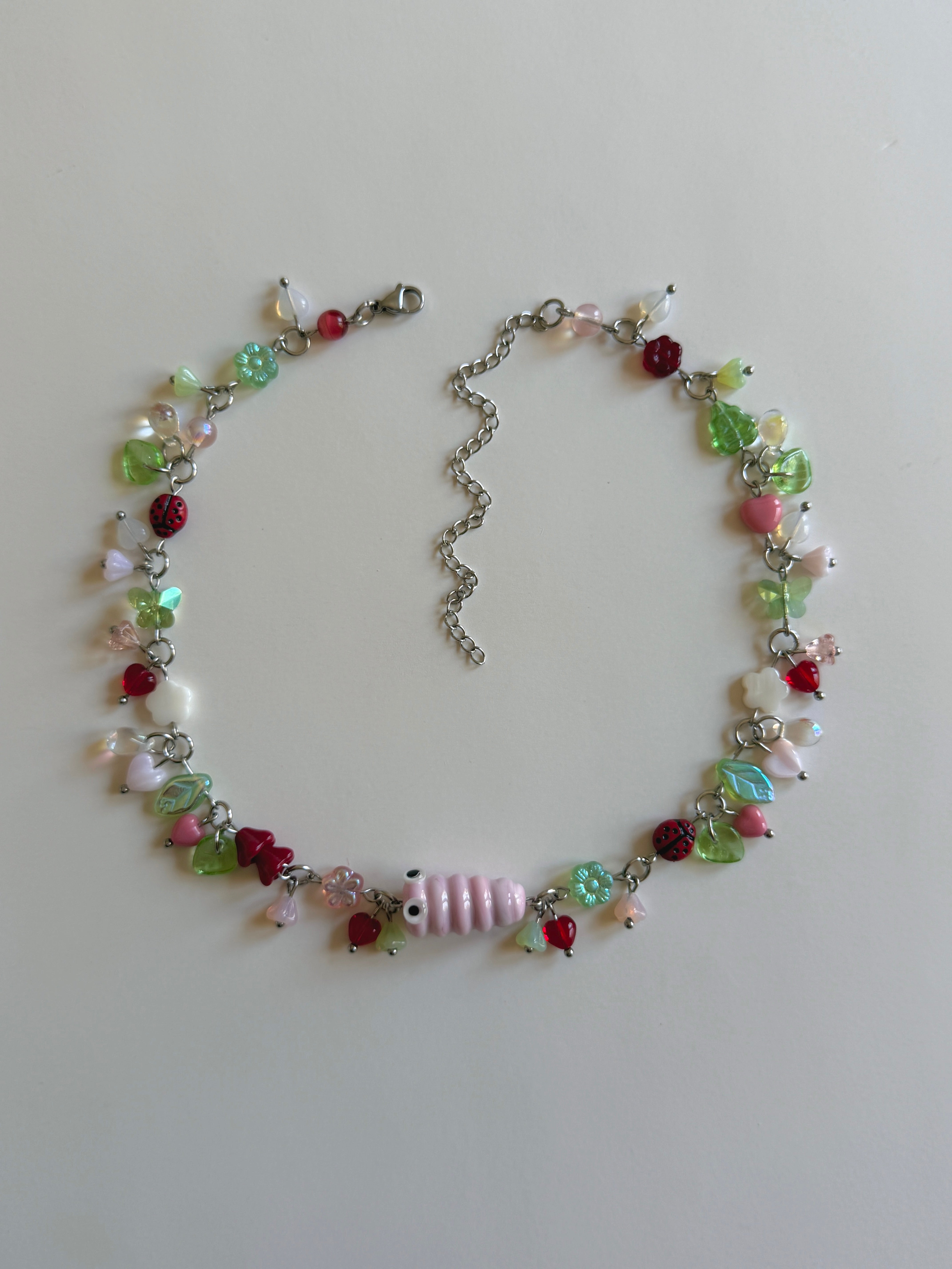 Strawberry Caterpillar Necklace