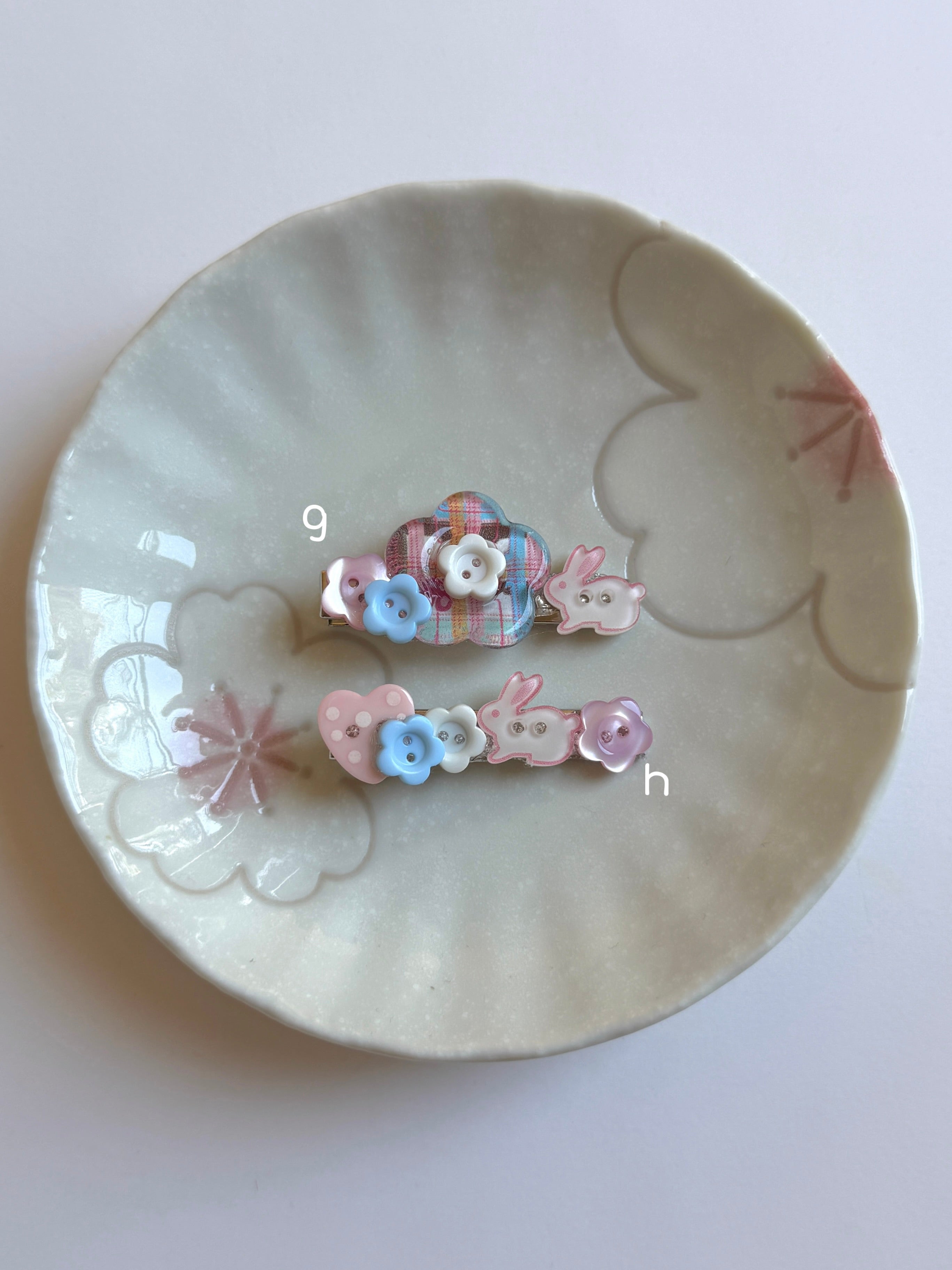 Confetti Button Hair Clips