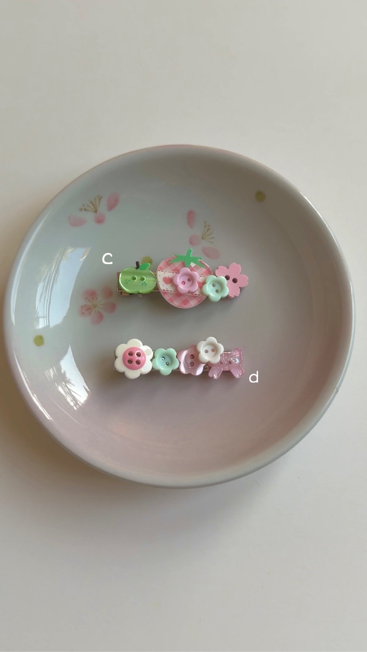 Garden Button Hair Clips