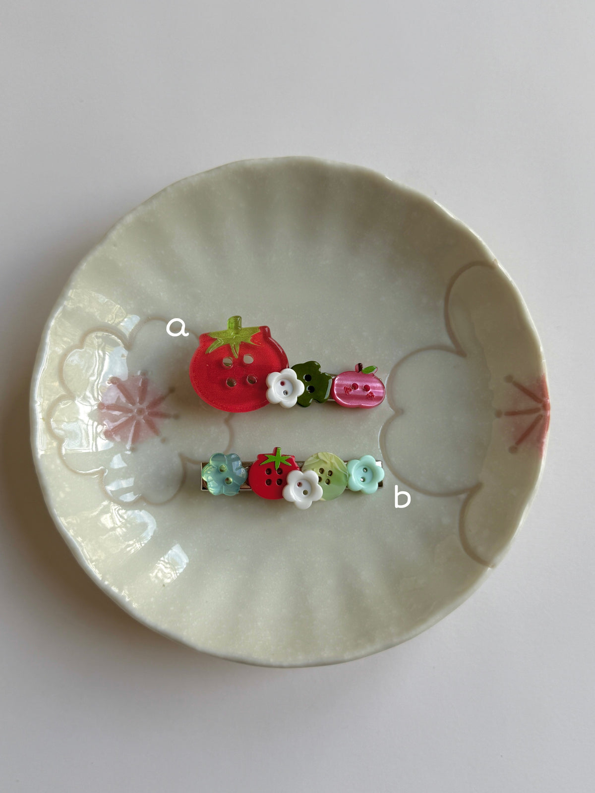 Tomato Button Hair Clip