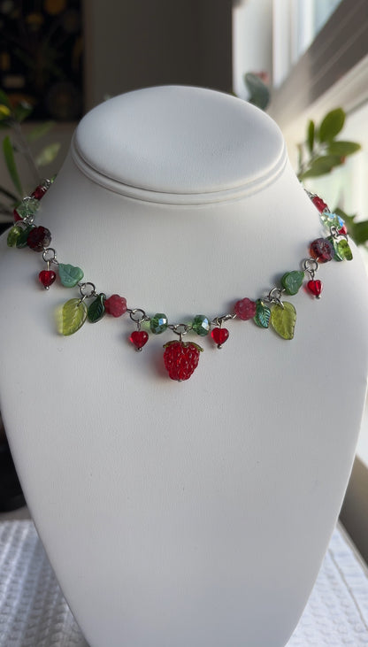 Raspberry Bush Necklace