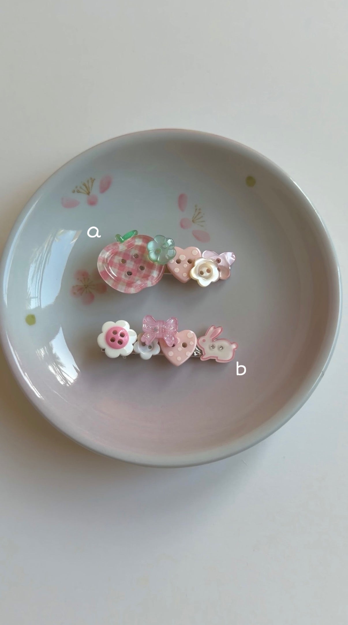 Garden Button Hair Clips