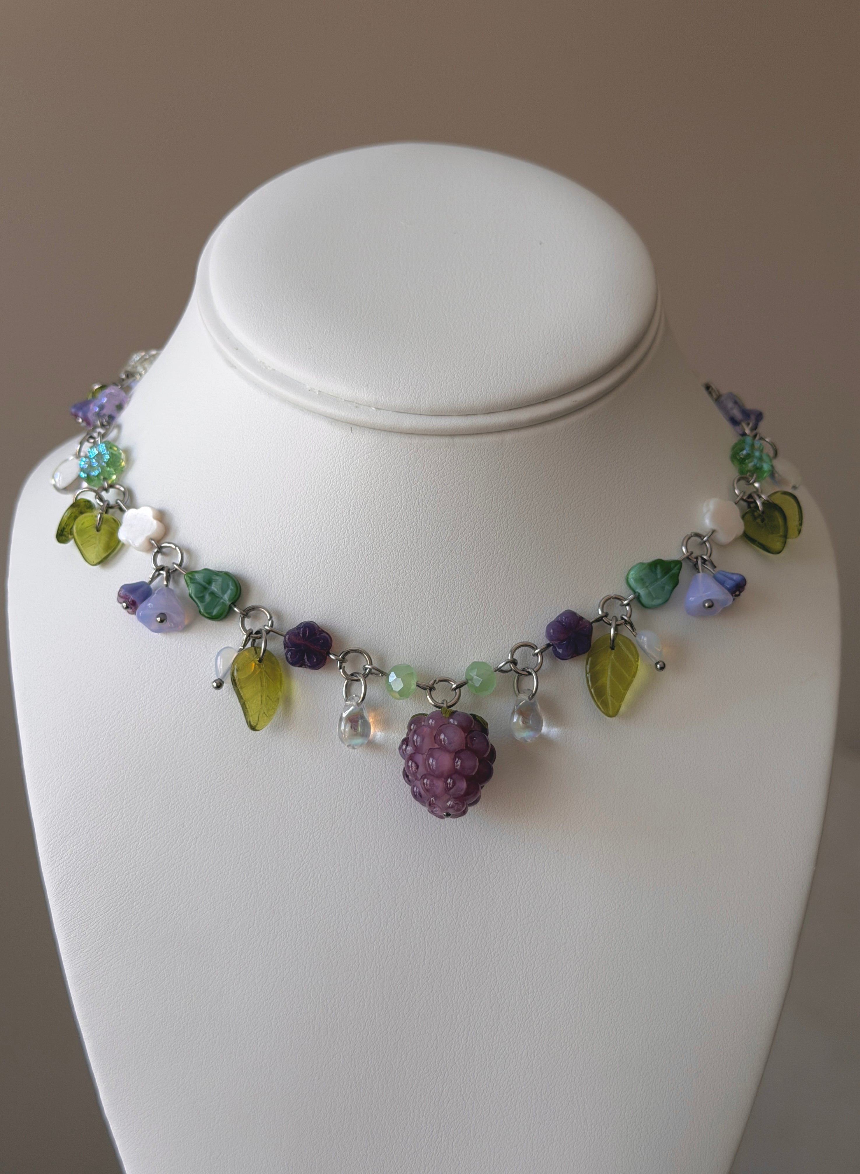 Lavender Raspberry Necklace