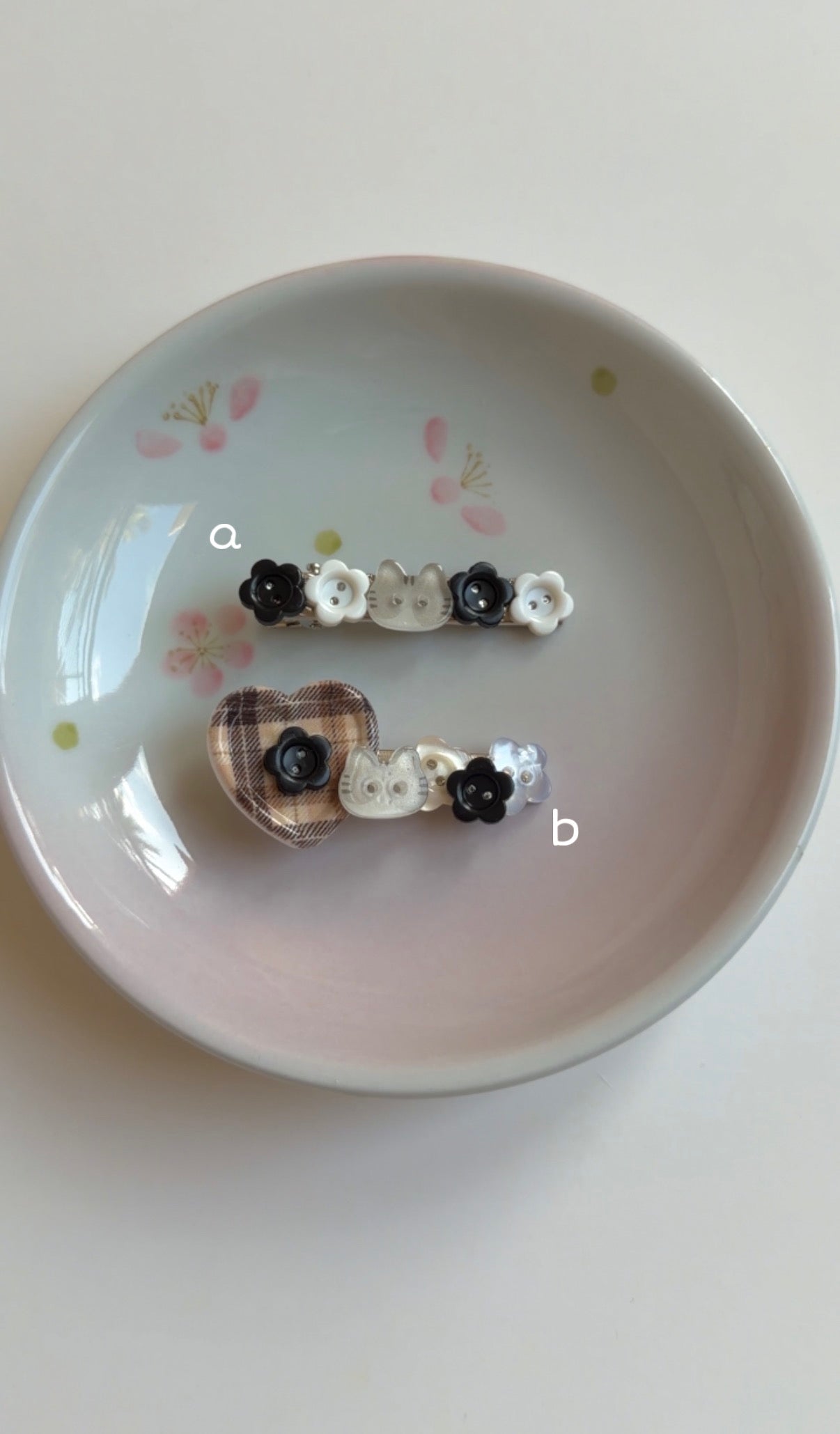 Kitten Button Hair Clips