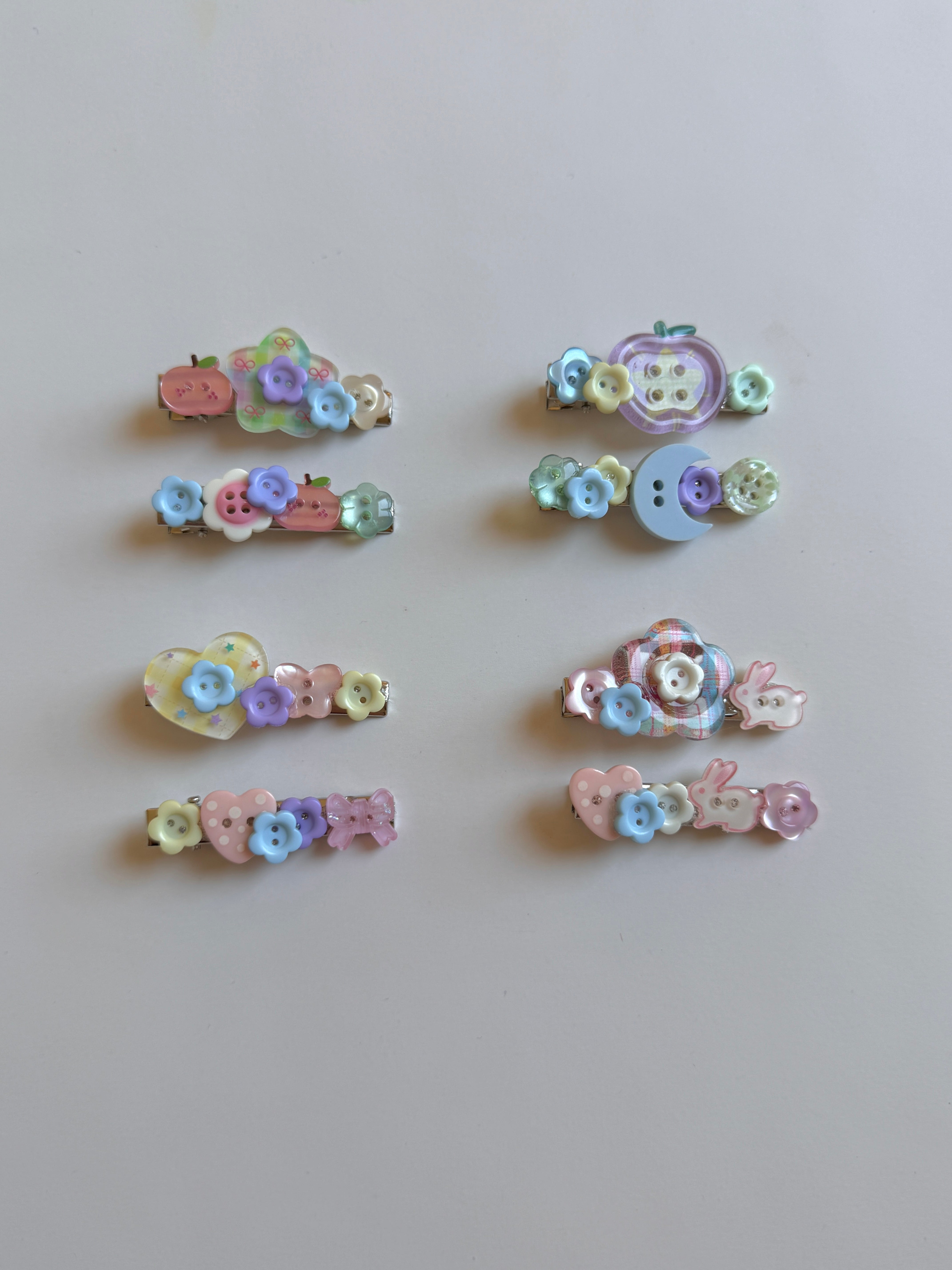 Confetti Button Hair Clips