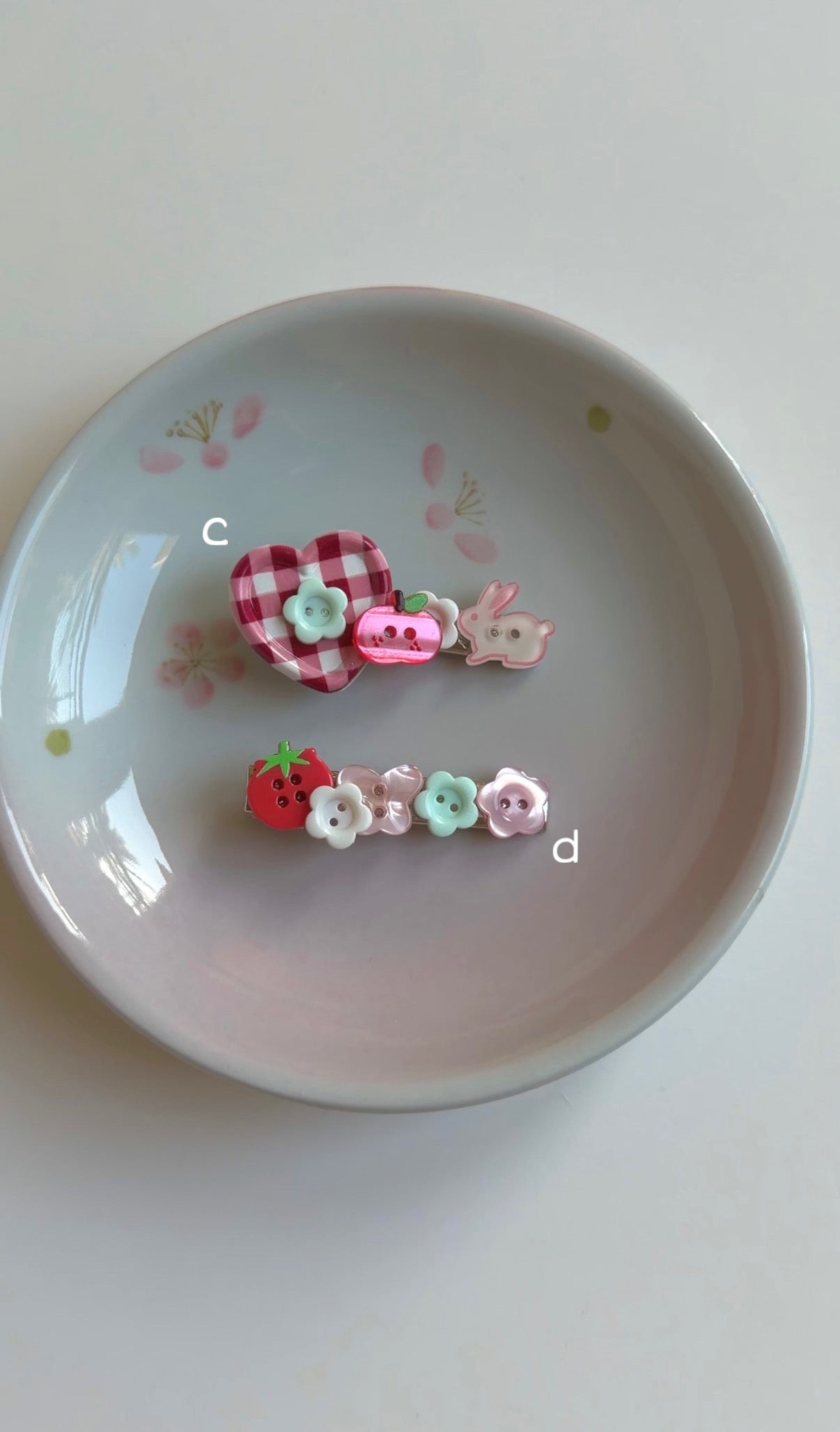 Fruit Button Hair Clips