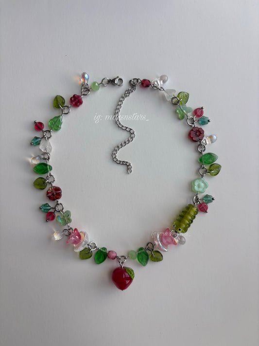 Apple Field Caterpillar Necklace